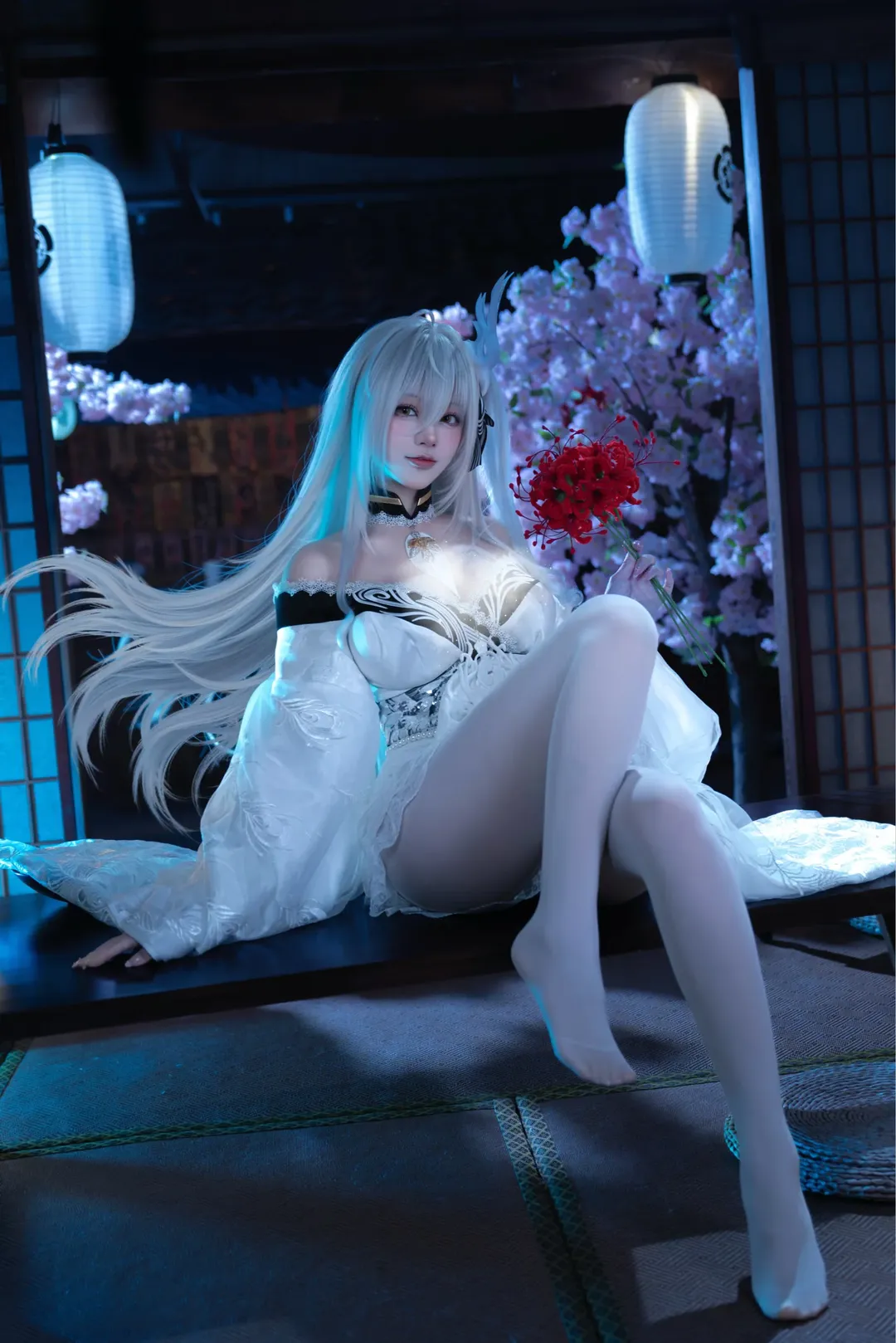 二次元摄影, 碧蓝航线, 白丝穿搭, 和风cosplay, 白凤cos - 第1张