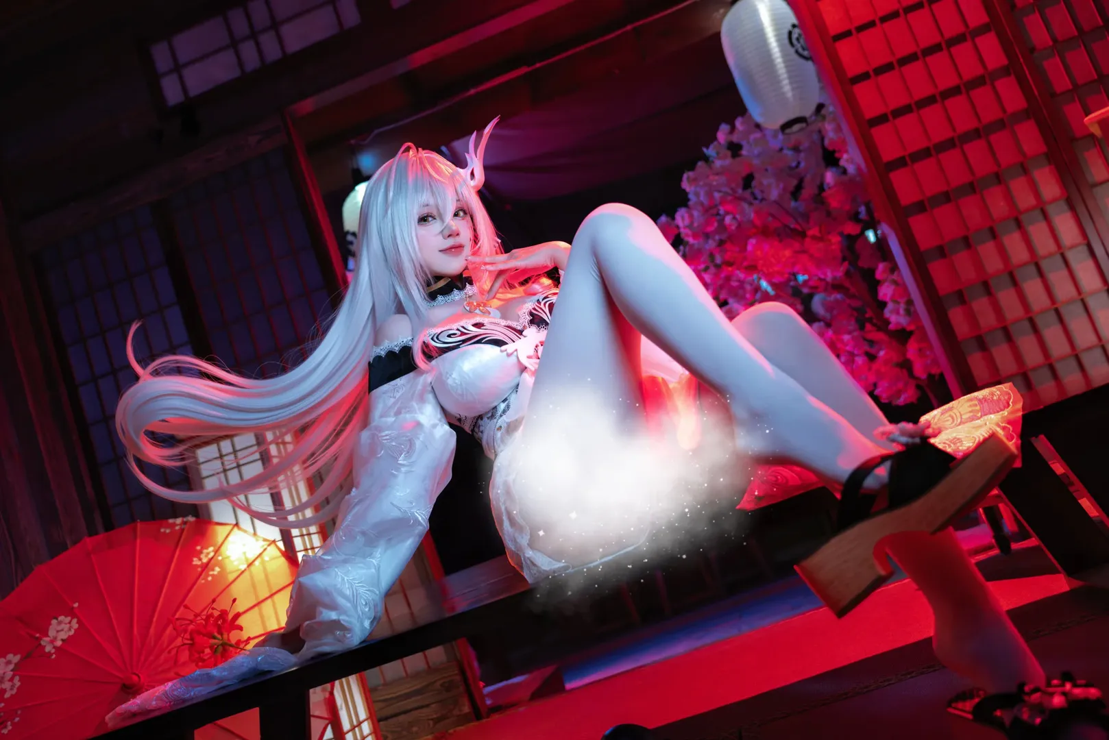 二次元摄影, 碧蓝航线, 白丝穿搭, 和风cosplay, 白凤cos - 第4张