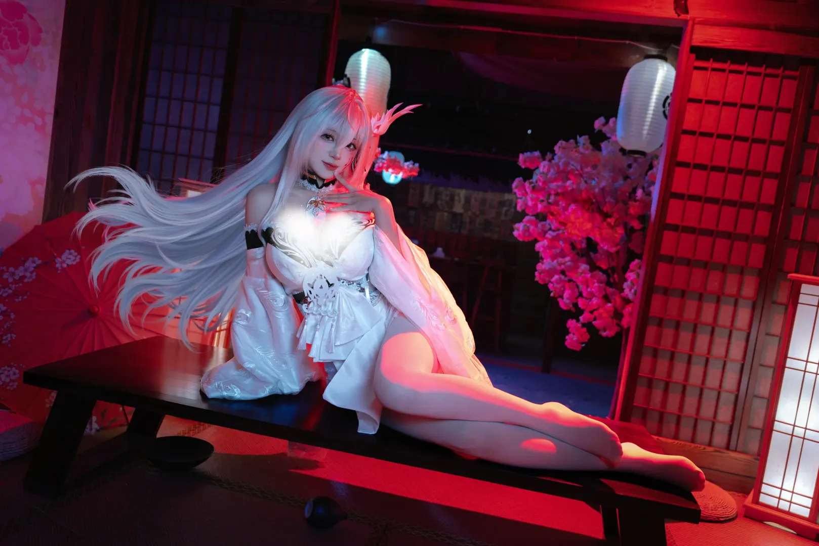 二次元摄影, 碧蓝航线, 白丝穿搭, 和风cosplay, 白凤cos - 第5张