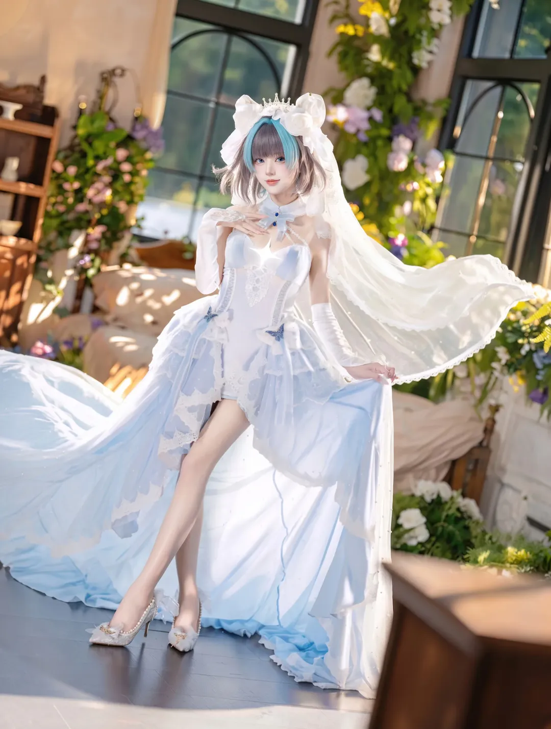 cosplay, 柴郡cos, 碧蓝航线, 花嫁, 梦幻风