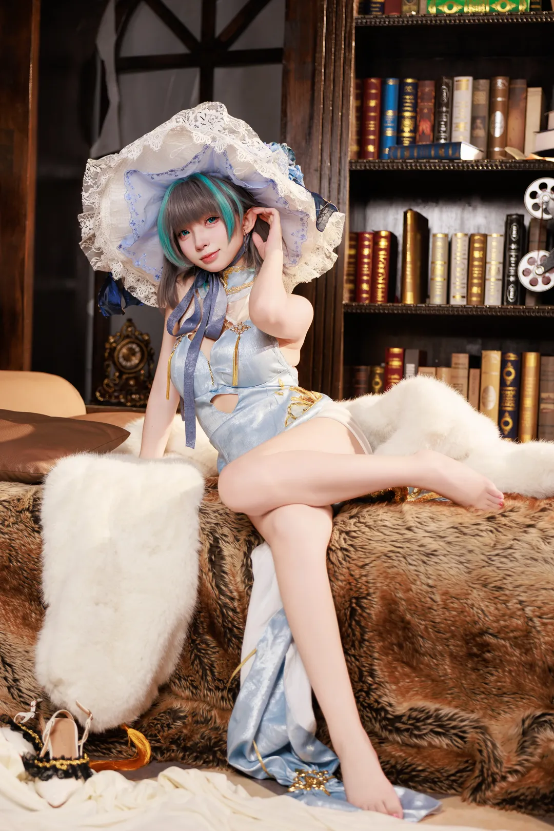 柴郡cos, 碧蓝航线, 二次元cosplay, 旗袍穿搭, 碧蓝航线柴郡