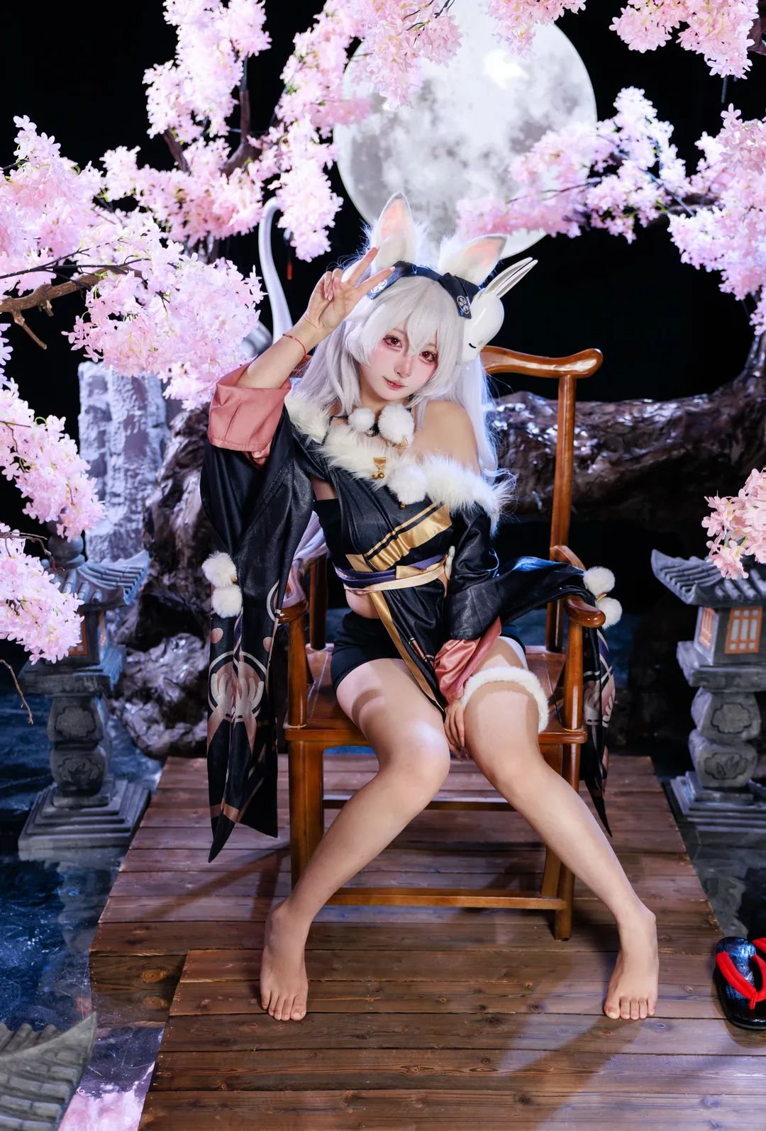 アズールレーン, ラフィー コスプレ, 和風撮影, 二次元コスプレ, うさ耳スタイル - 2枚目