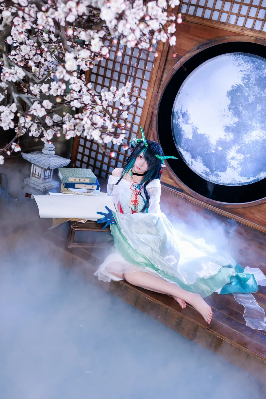 Arknights, Chinese aesthetics, Dusk cosplay, Ancient style cosplay photography, Jasper Inkstone