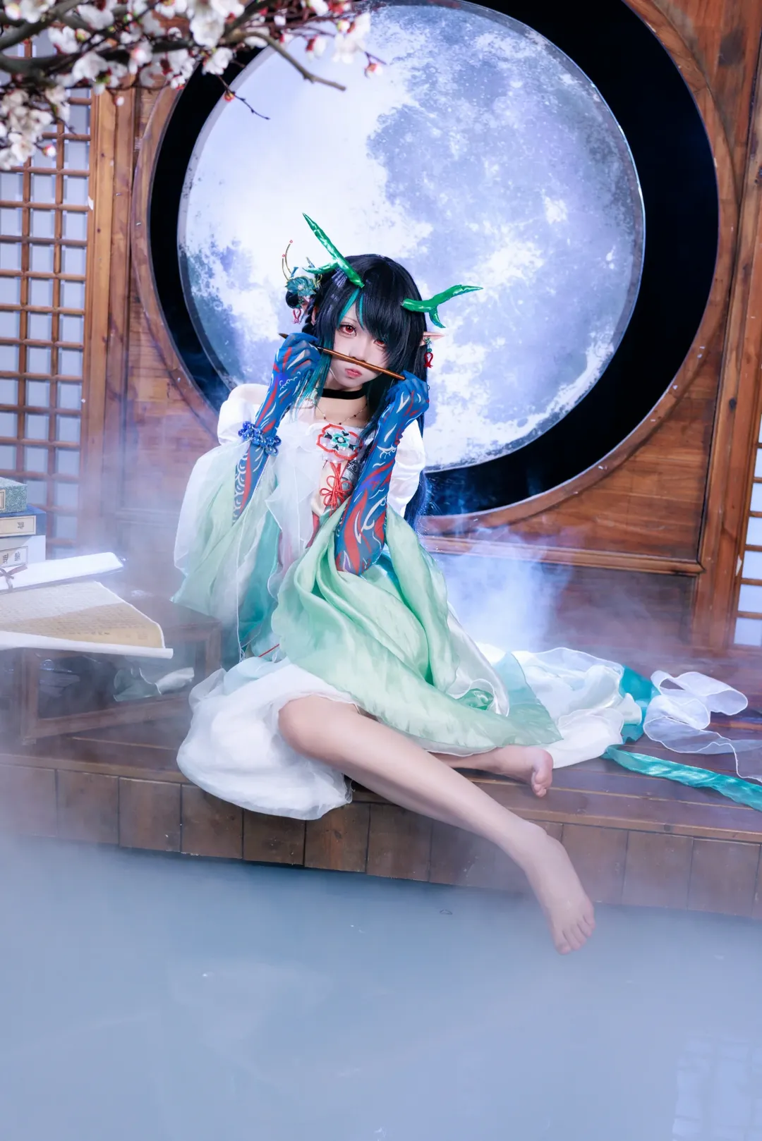 明日方舟, 中式美学, 夕cos, 古风cosplay摄影, 青玉砚 - 第2张