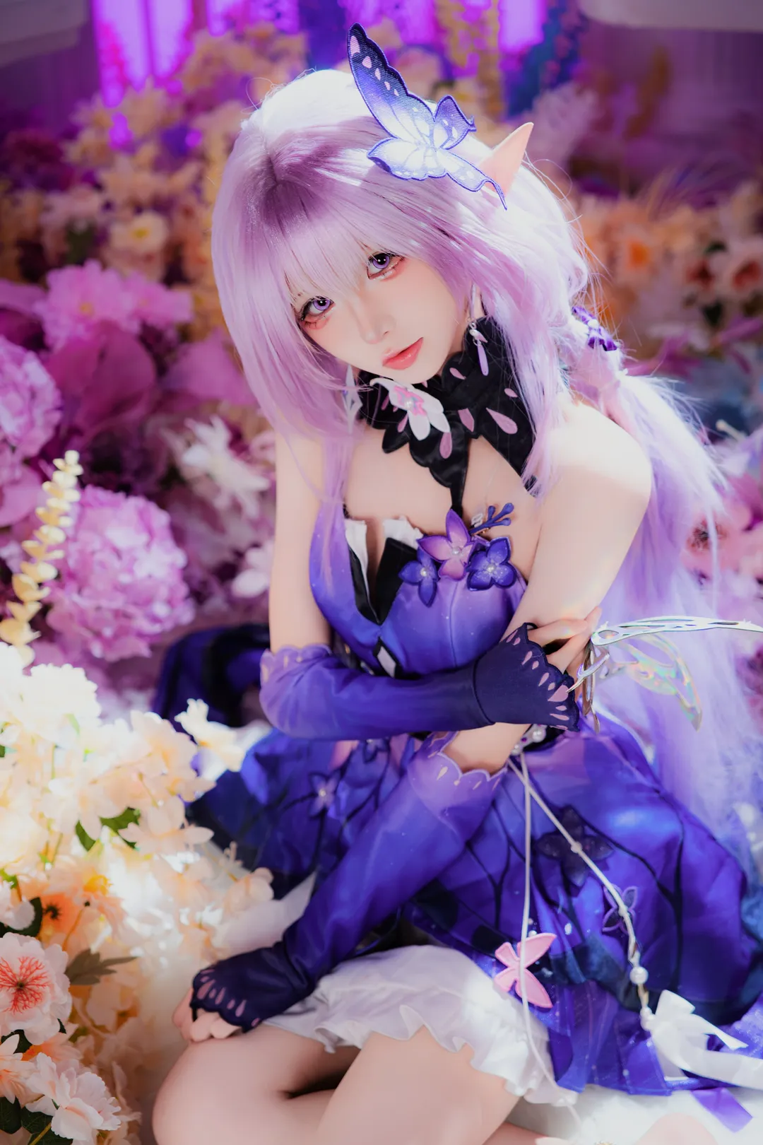 Honkai: Star Rail, Purple color scheme, Castorice cosplay, Aesthetic cosplay, Butterfly elements - Image 2