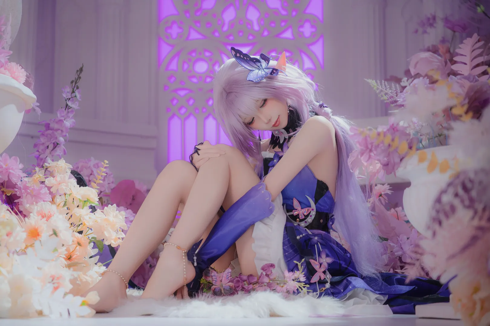 Honkai: Star Rail, Purple color scheme, Castorice cosplay, Aesthetic cosplay, Butterfly elements - Image 3