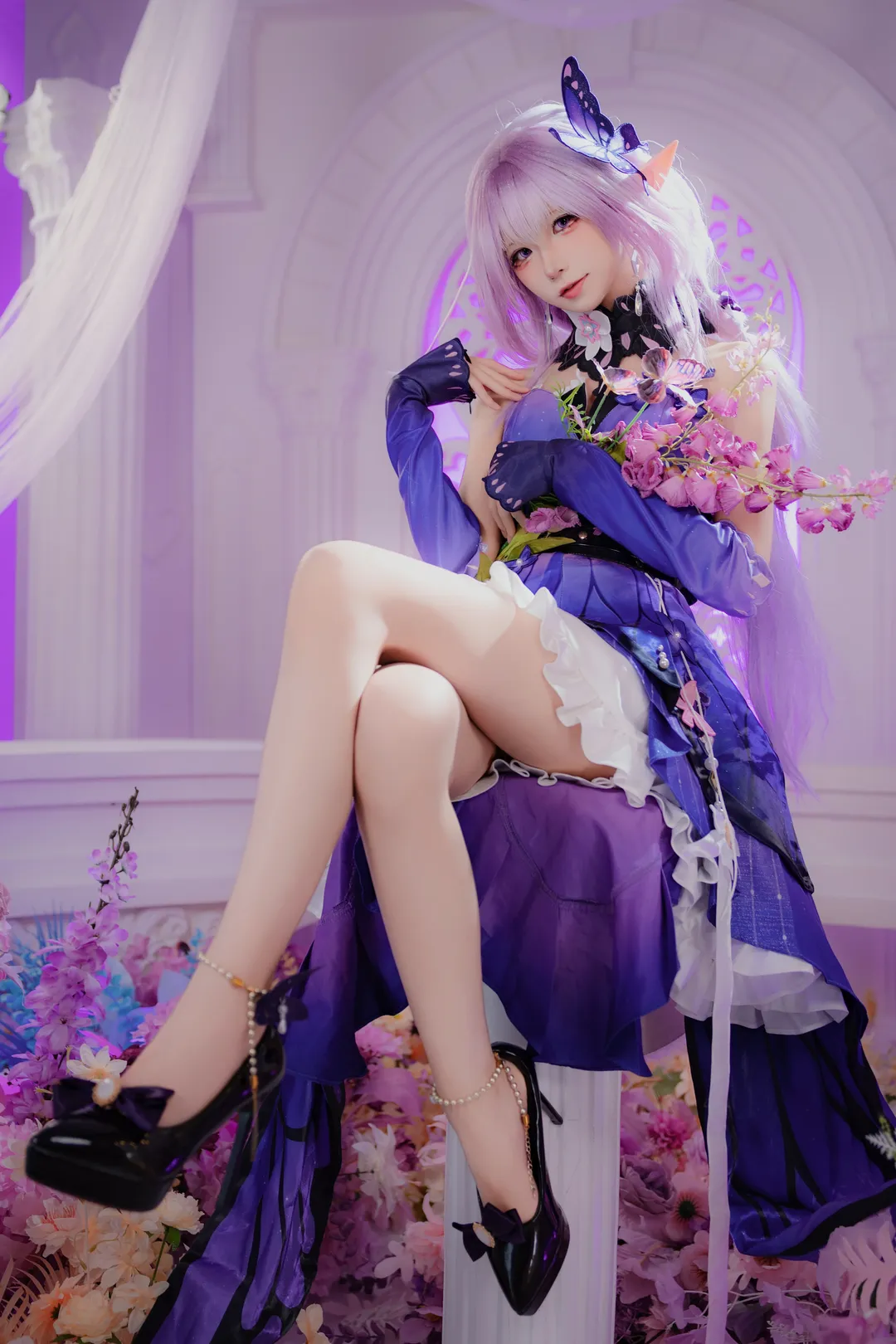 Honkai: Star Rail, Purple color scheme, Castorice cosplay, Aesthetic cosplay, Butterfly elements - Image 4