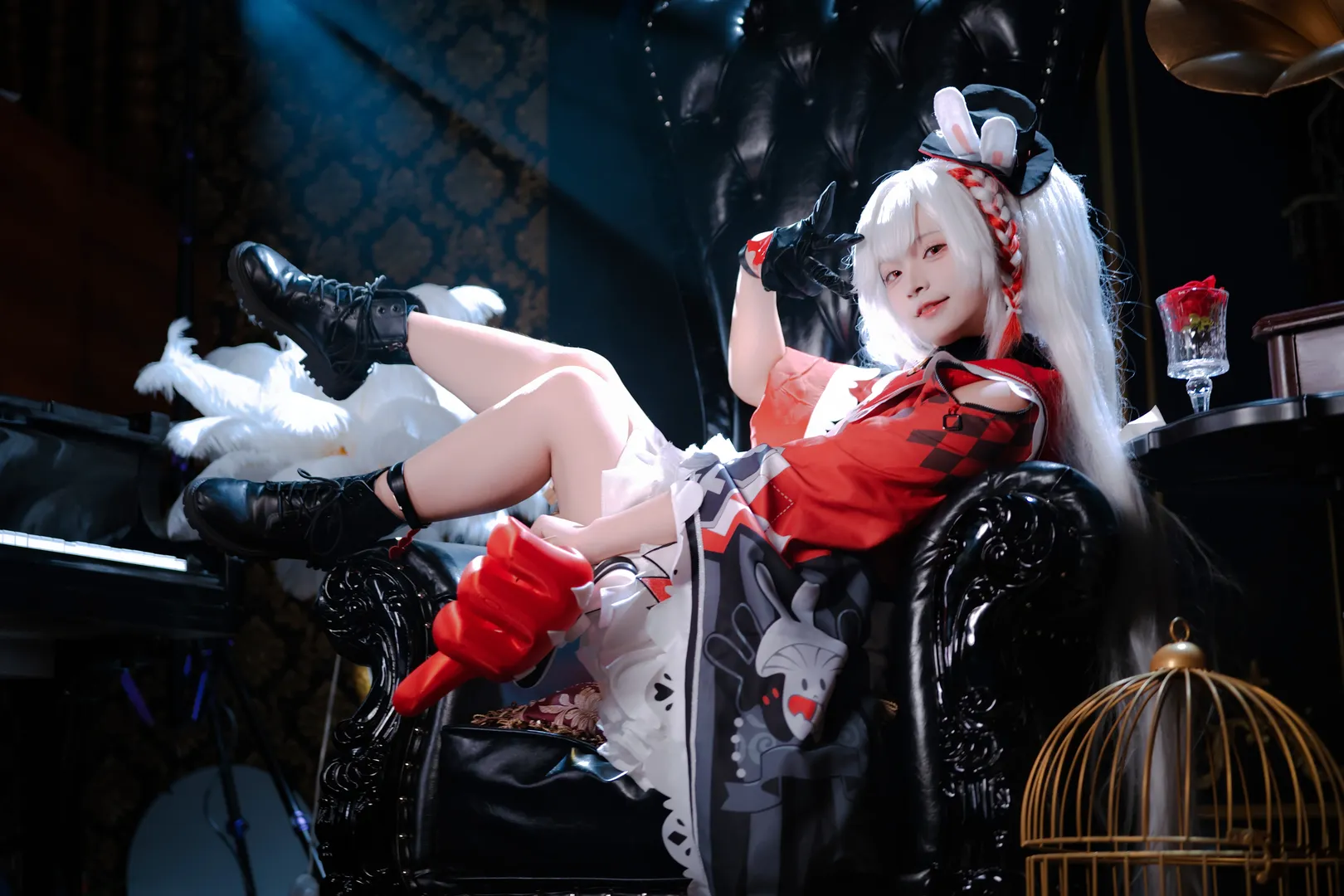 Anime-style photography, Honkai: Star Rail, Sparkle cosplay, Twintails wig, Cosplay props