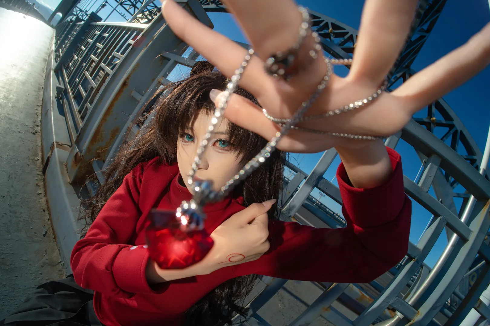 远坂凛cos, Fate/stay night, 工业废墟, 唯美质感, 摄影技巧
