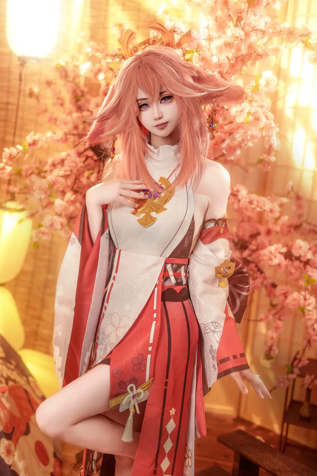 原神, 角色还原, 樱花摄影, 八重神子cos, 和风cos - 第2张