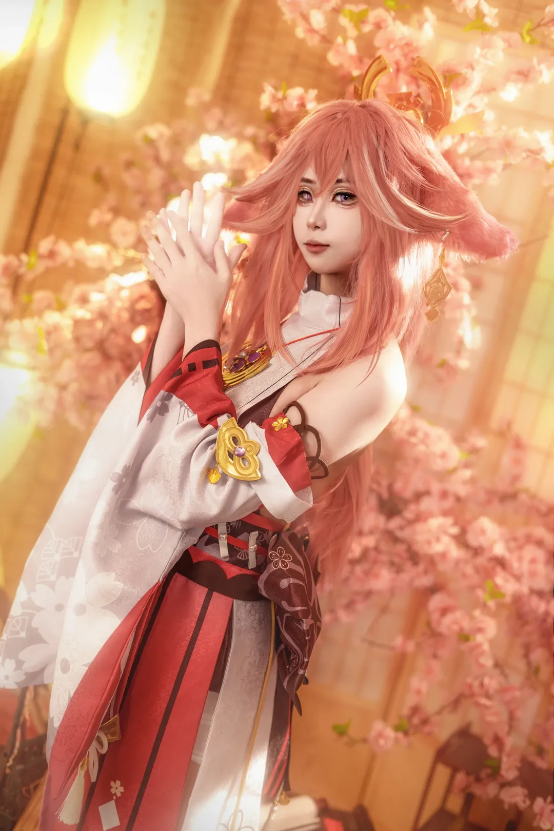 原神, 角色还原, 樱花摄影, 八重神子cos, 和风cos - 第3张