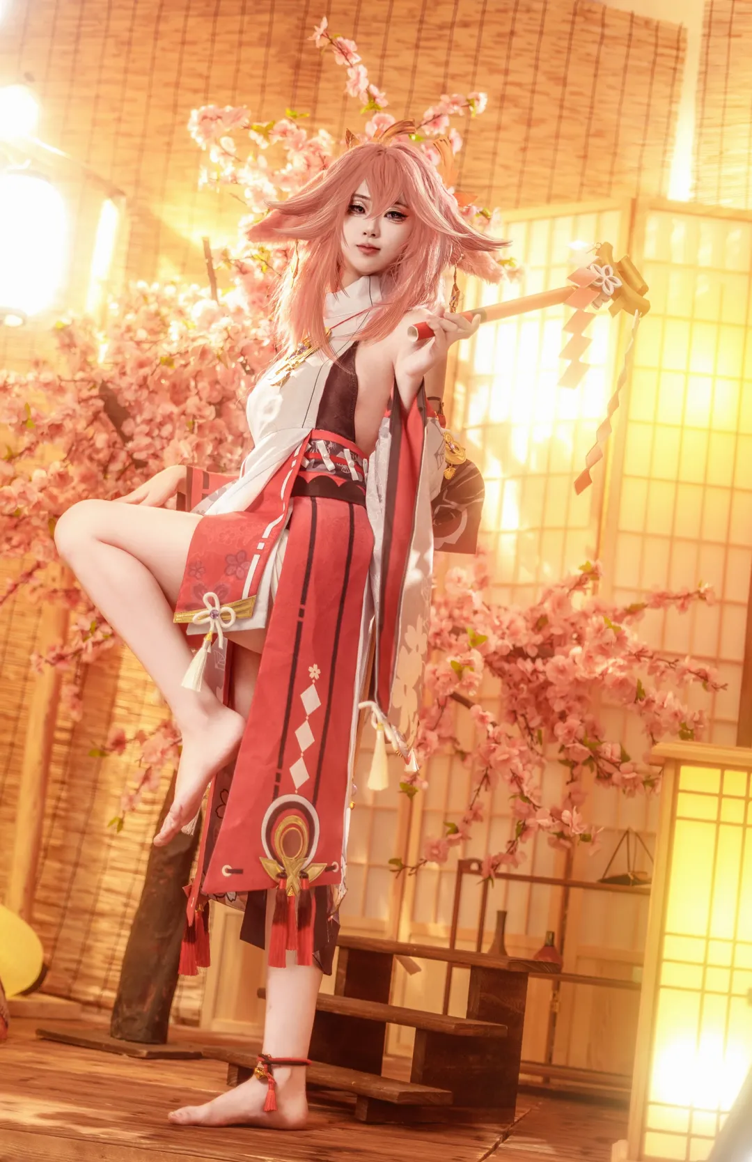 原神, 角色还原, 樱花摄影, 八重神子cos, 和风cos - 第4张