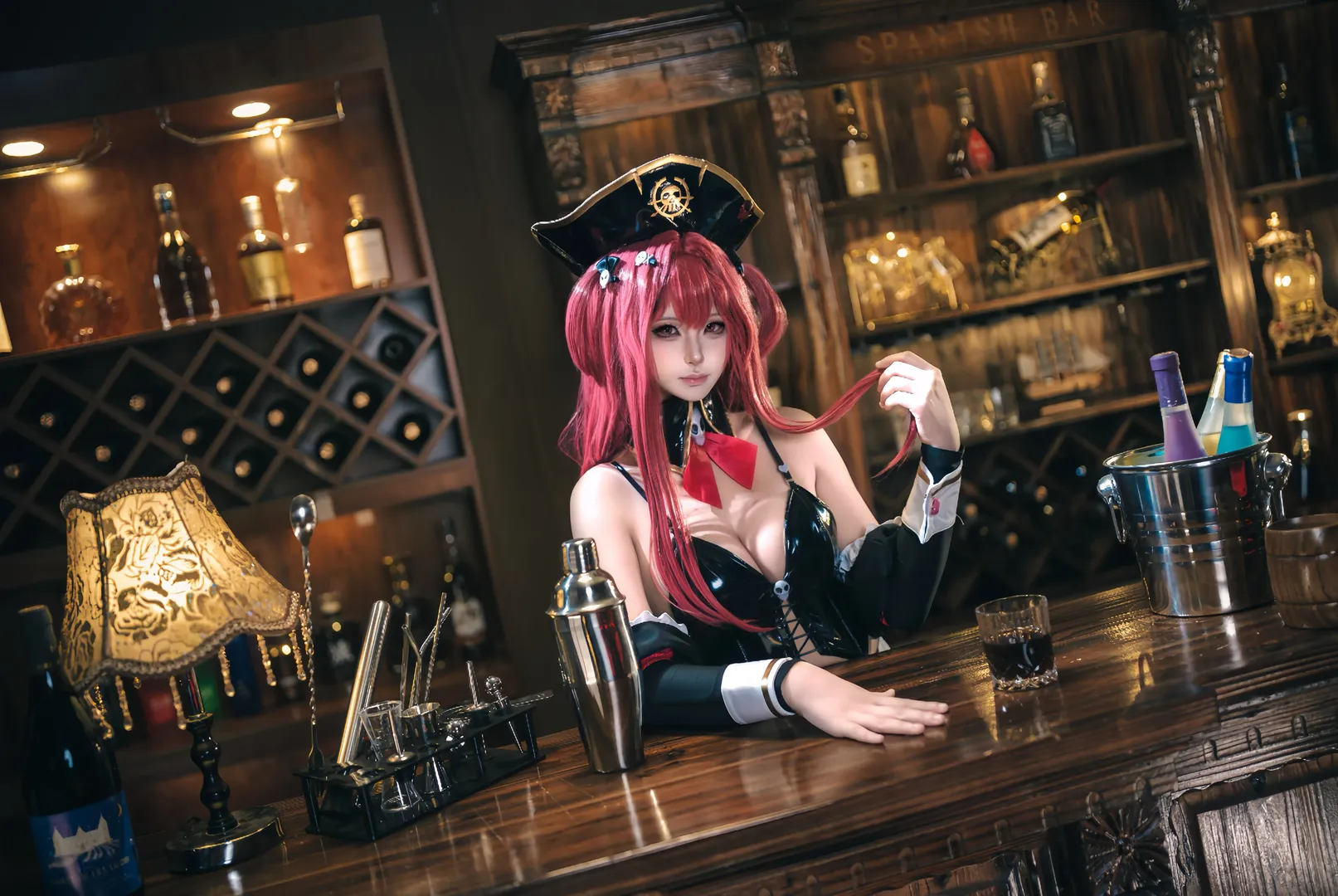 二次元, cosplay, 马斯特cos, 胜利女神, 酒吧场景