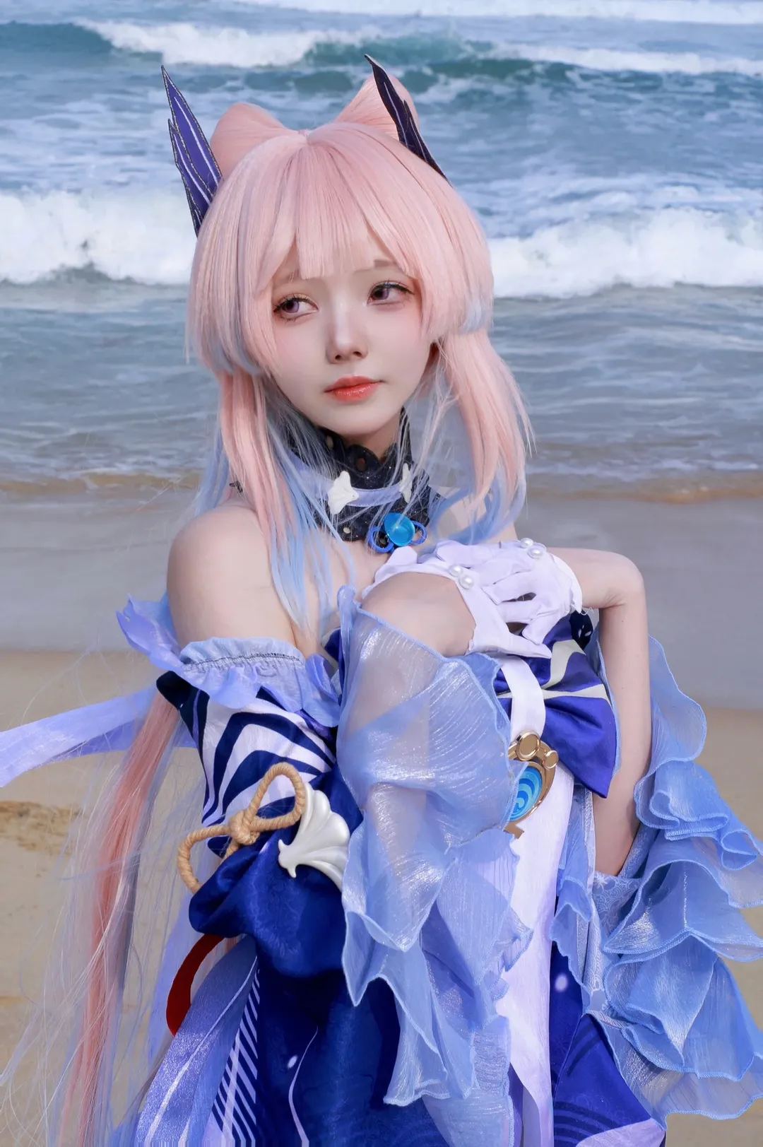 Cosplay, 原神, 海边摄影, 心海cos, 珊瑚宫心海