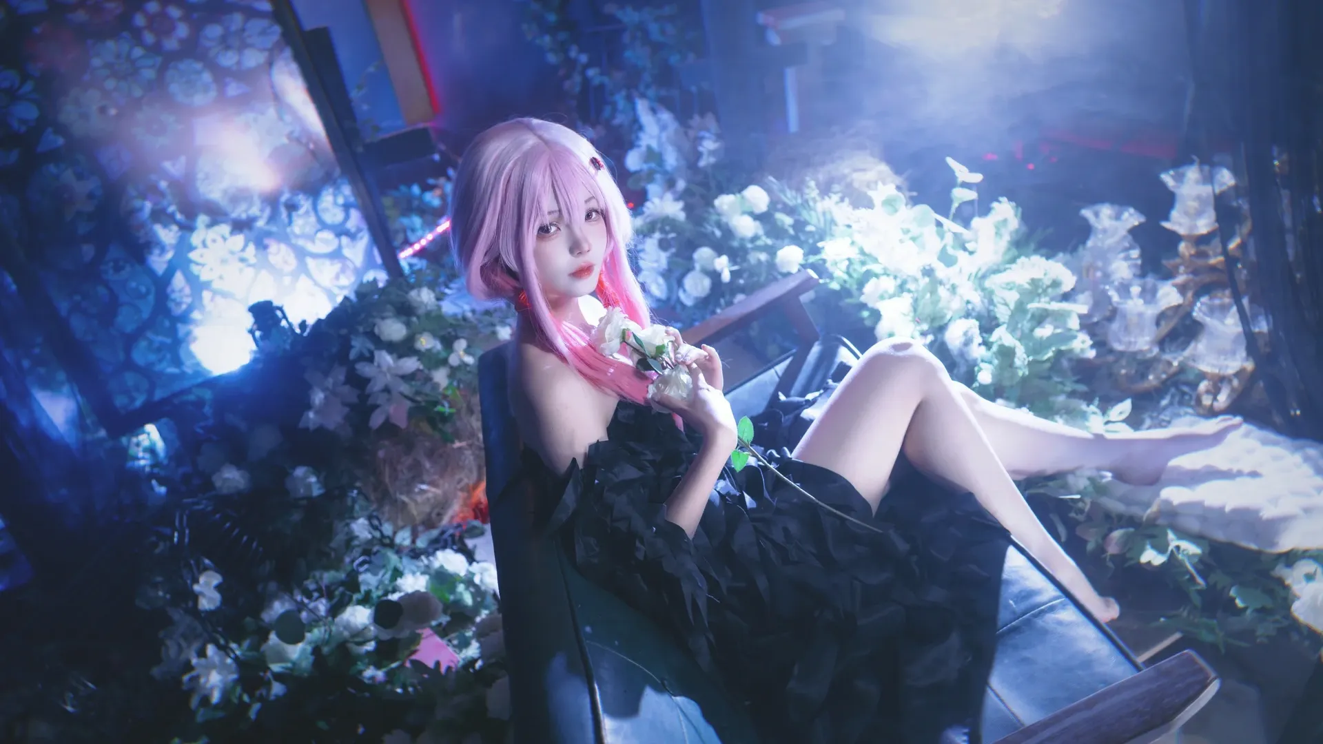 二次元cosplay, 楪祈cos, 罪恶王冠, 黑裙造型, 老番回忆 - 第2张