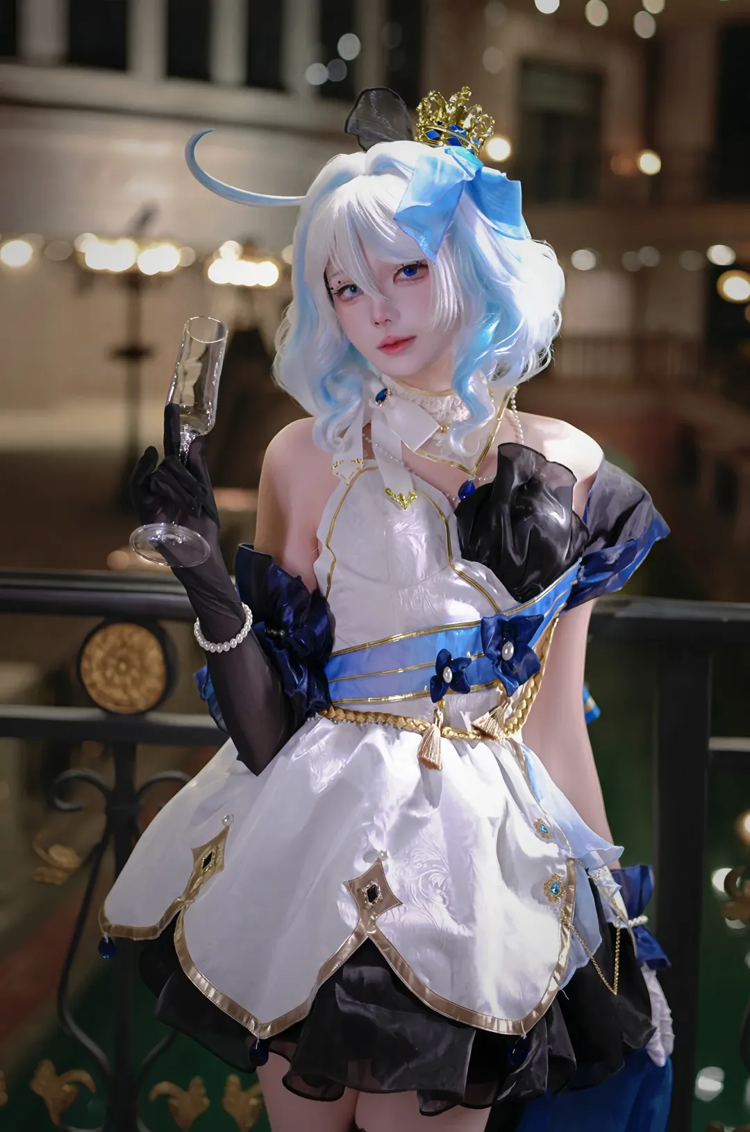 原神, cosplay, 芙宁娜cos, 夜景, 同人服