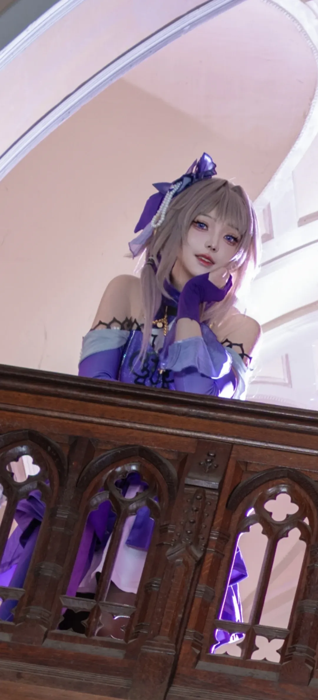 cosplay, Honkai: Star Rail, Cosplay photoshoot, Purple color scheme, Herta cosplay