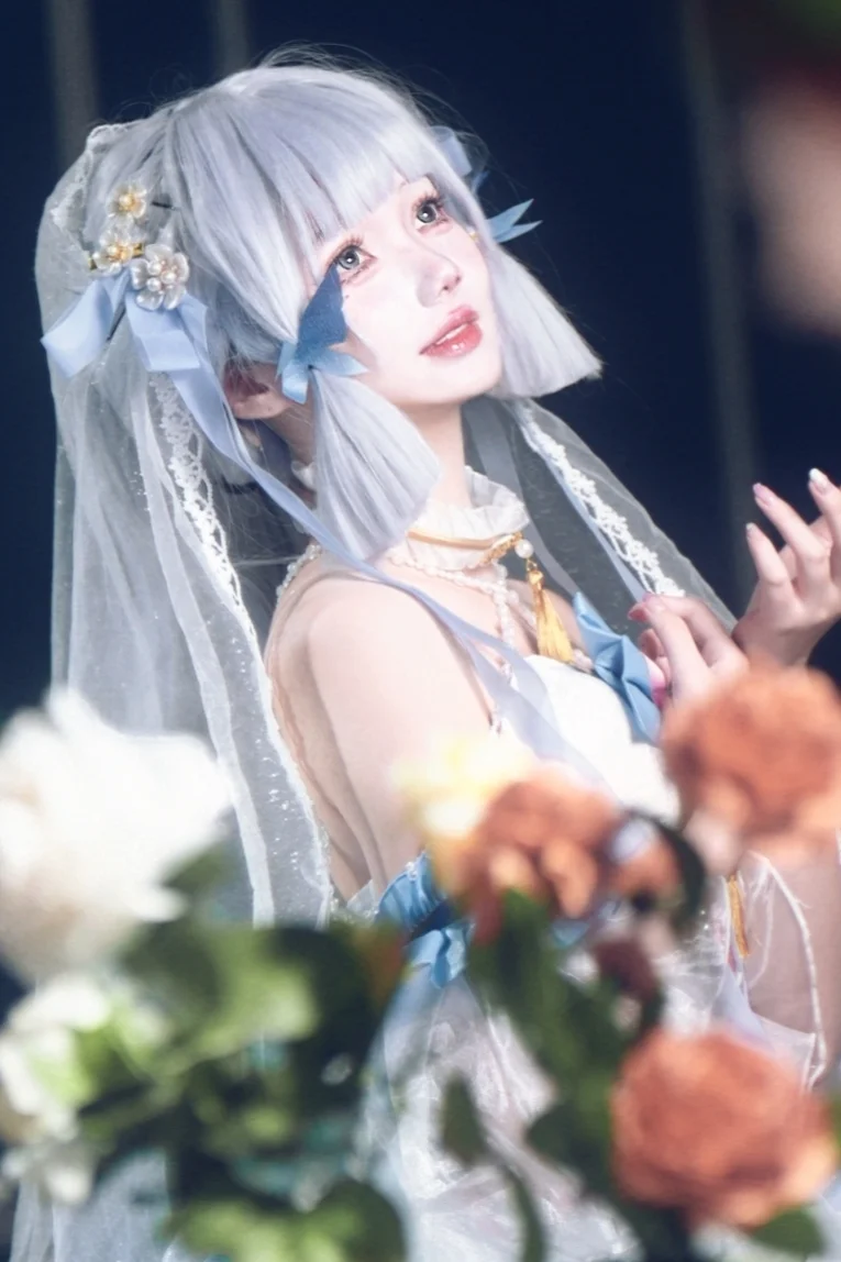 原神, 二次元摄影, 神里绫华cos, 花嫁cos, cosplay正片
