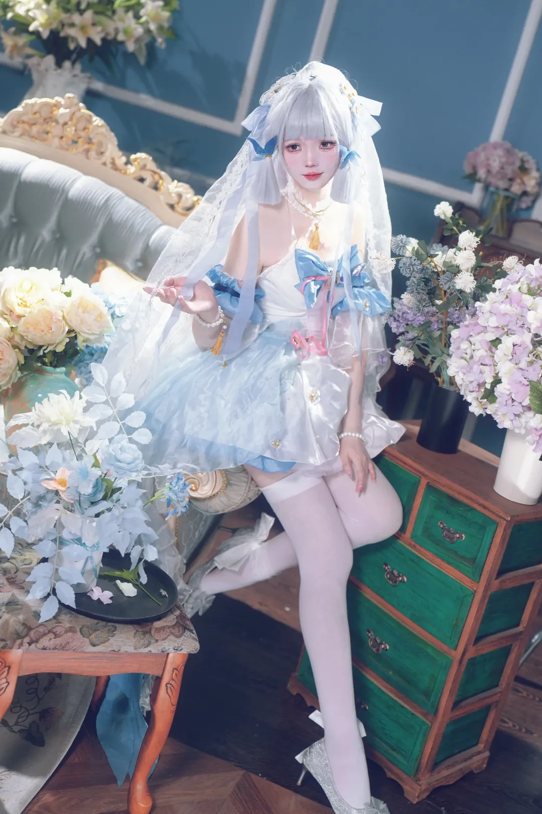 原神, 二次元摄影, 神里绫华cos, 花嫁cos, cosplay正片 - 第2张