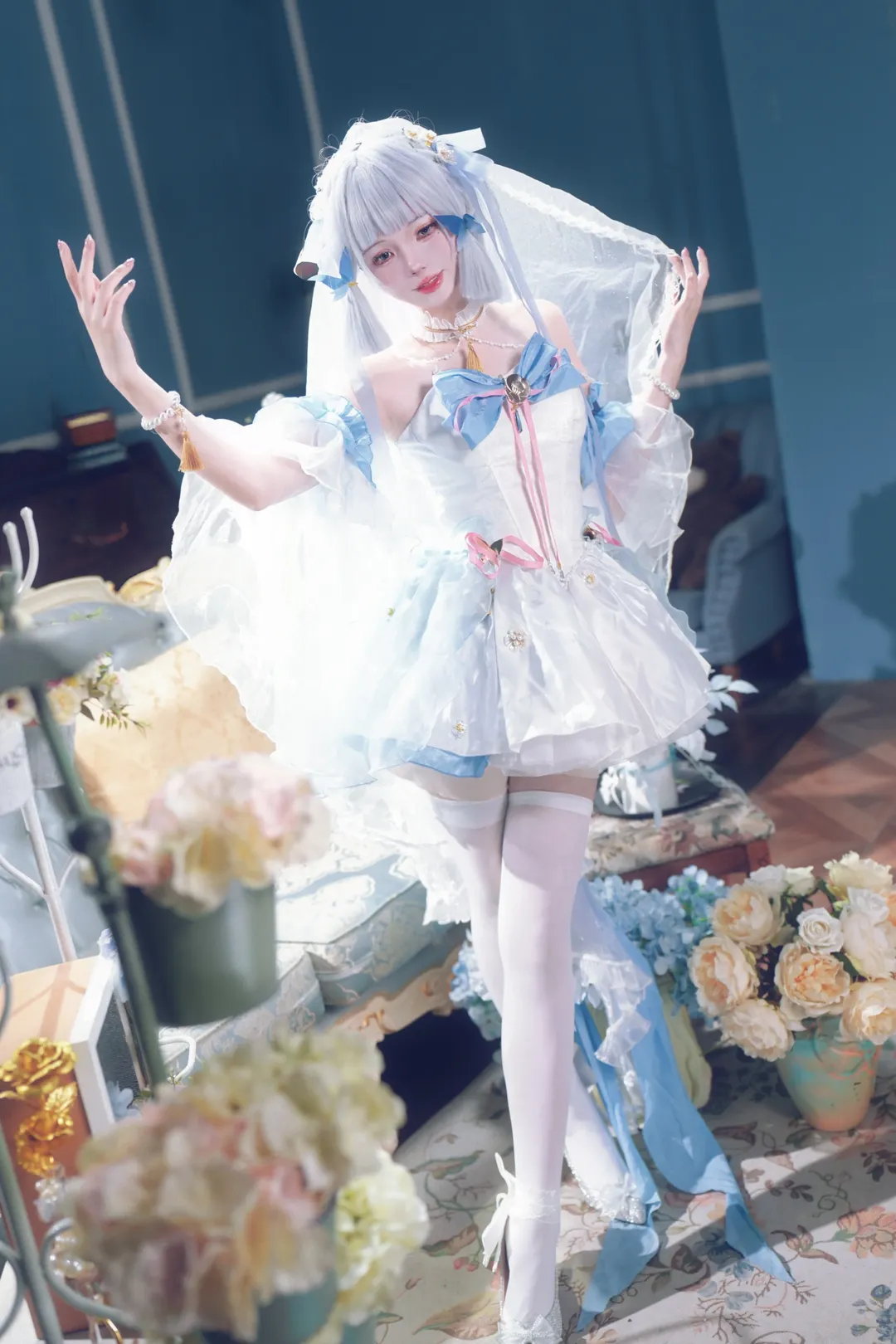 原神, 二次元摄影, 神里绫华cos, 花嫁cos, cosplay正片 - 第4张