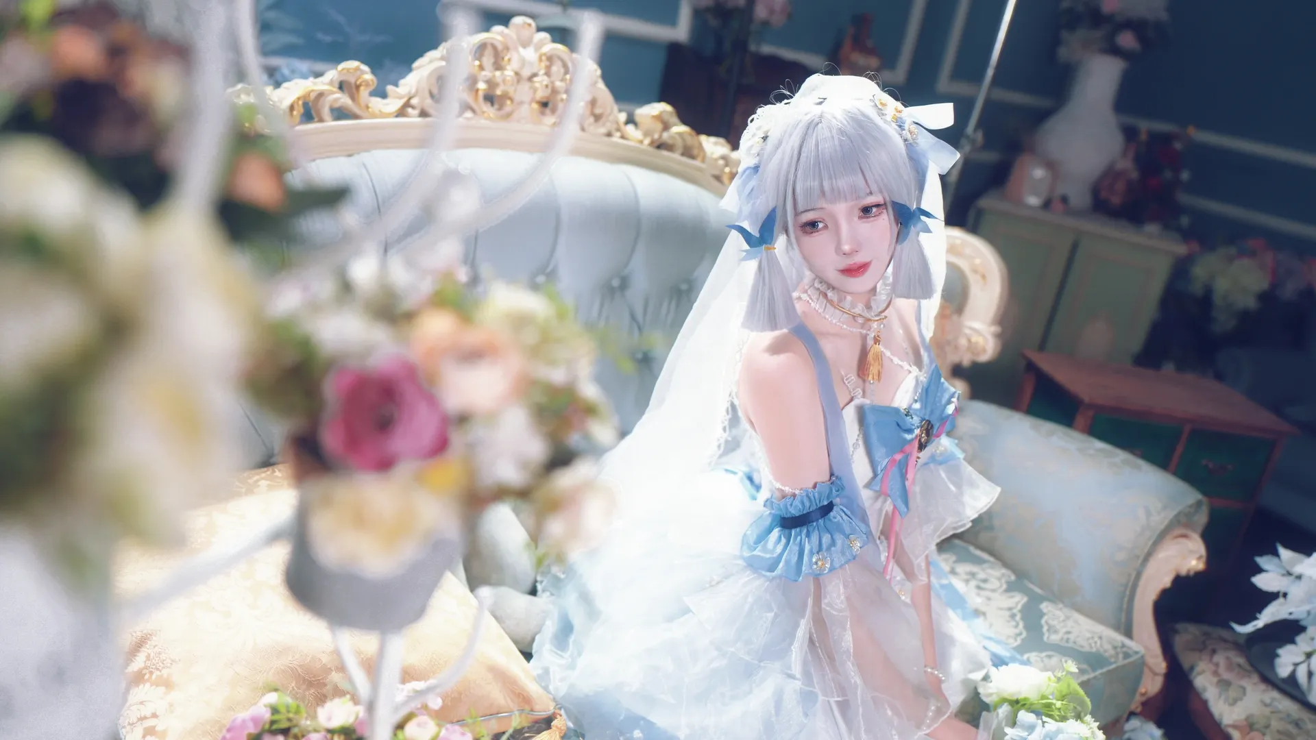 原神, 二次元摄影, 神里绫华cos, 花嫁cos, cosplay正片 - 第8张