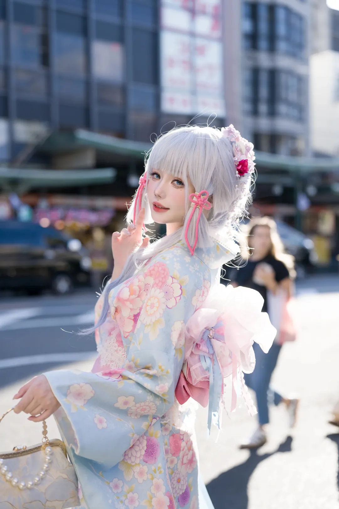 原神, 神里绫华cos, cosplay日常, 京都街拍, 和服写真 - 第1张
