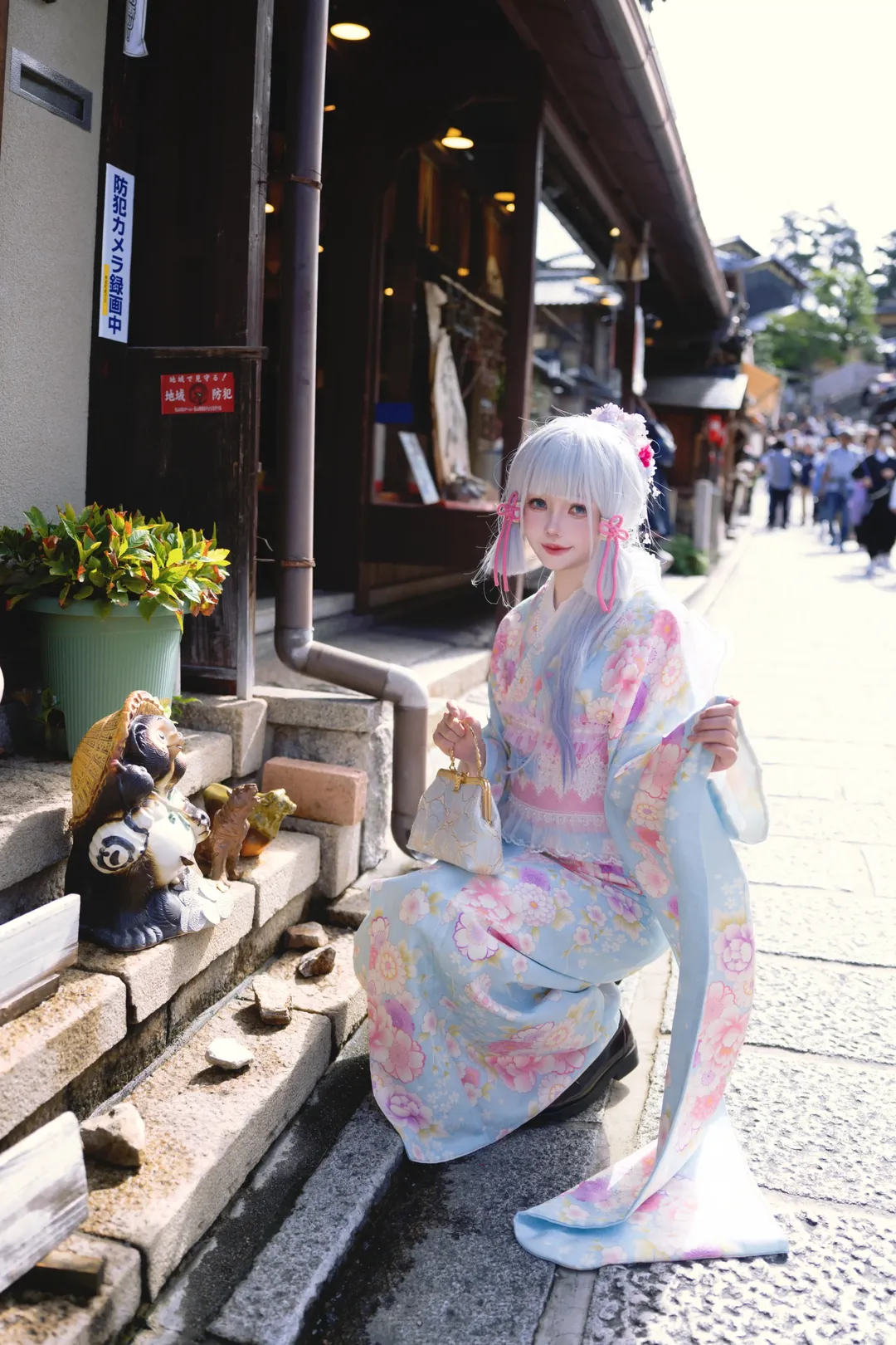 原神, 神里绫华cos, cosplay日常, 京都街拍, 和服写真 - 第5张