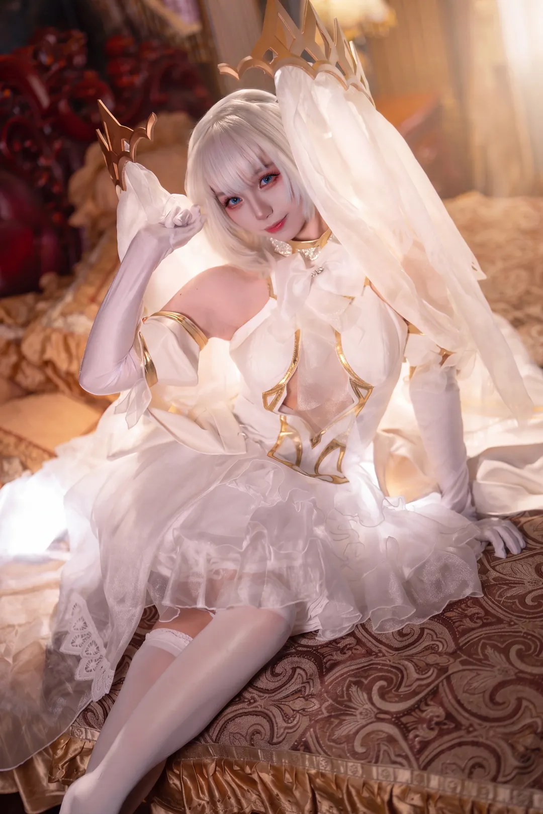 コスプレ, 二次元ファッション, デート・ア・ライブ, 鳶一折紙 コスプレ, 白いベールのスタイル - 4枚目