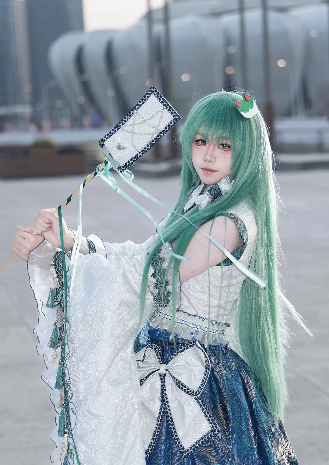东方project, 东风谷早苗cos, cosplay摄影, 二次元仿妆, 风祝