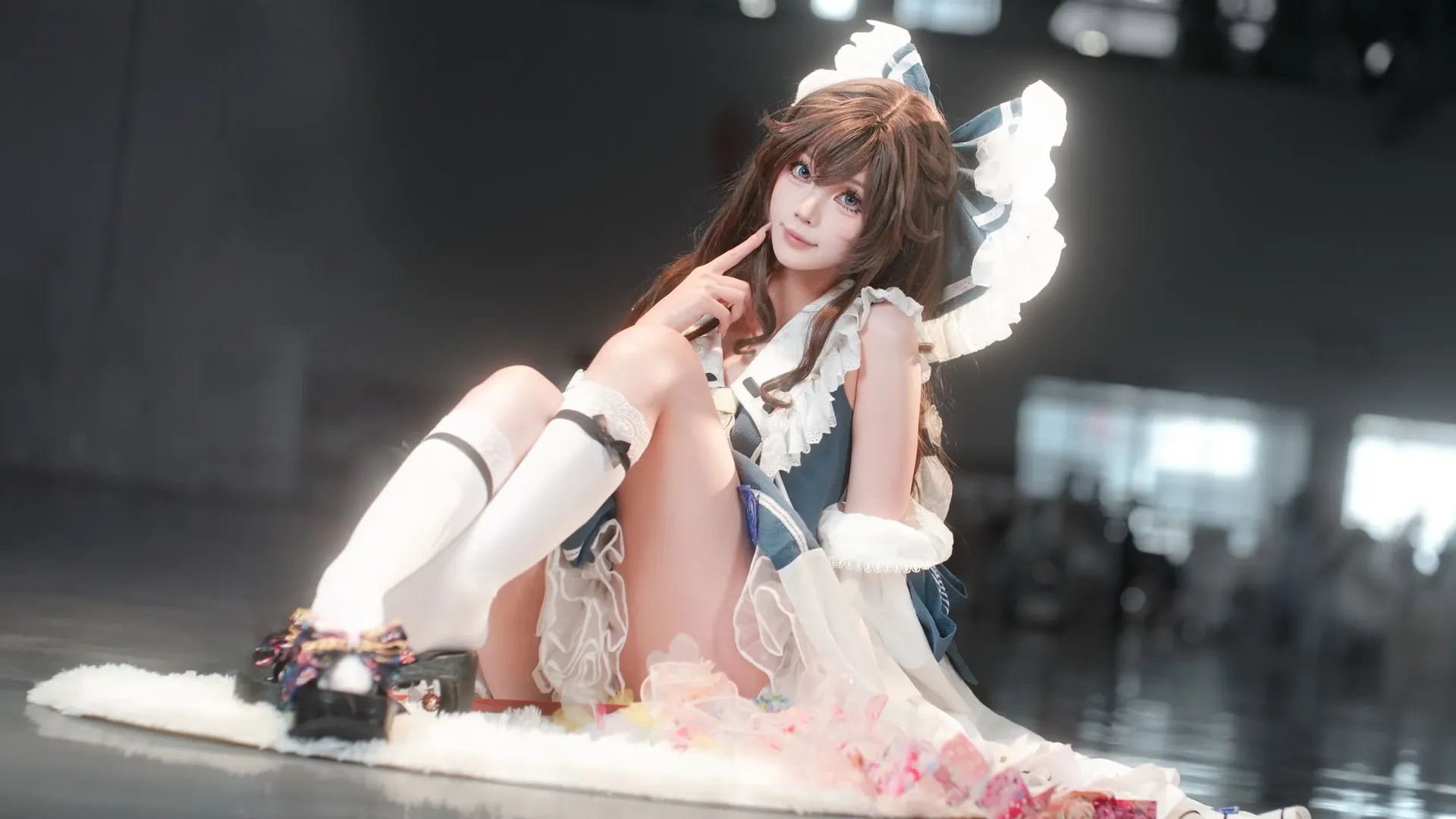 少女风格, cosplay, 舞台摄影, 博丽灵梦, 蓝色礼服