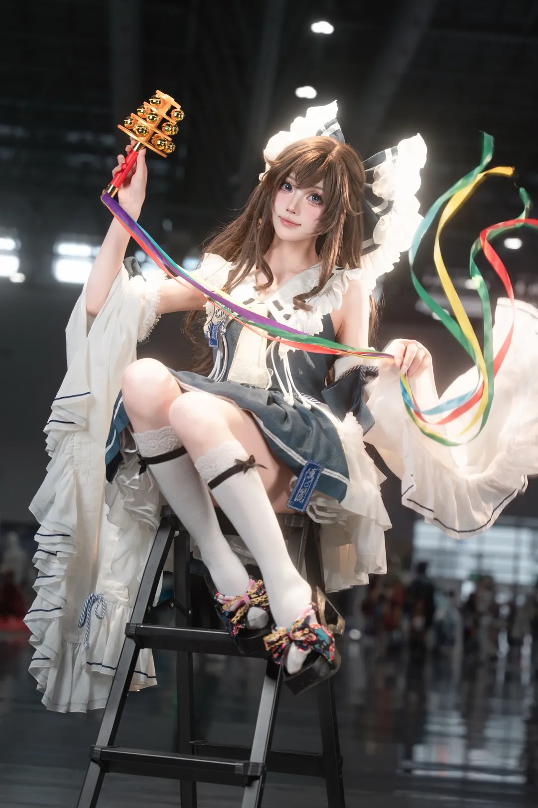 少女风格, cosplay, 舞台摄影, 博丽灵梦, 蓝色礼服 - 第3张