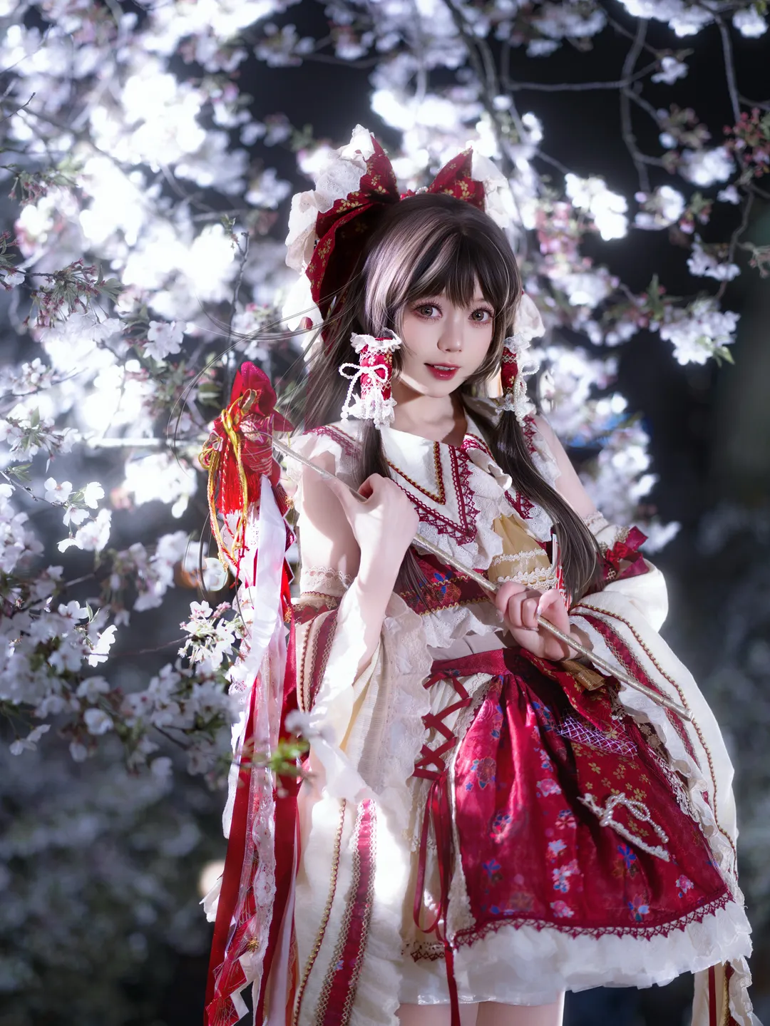博丽灵梦cos, 东方project, 东方二设, cosplay分享, 夜樱摄影 - 第1张