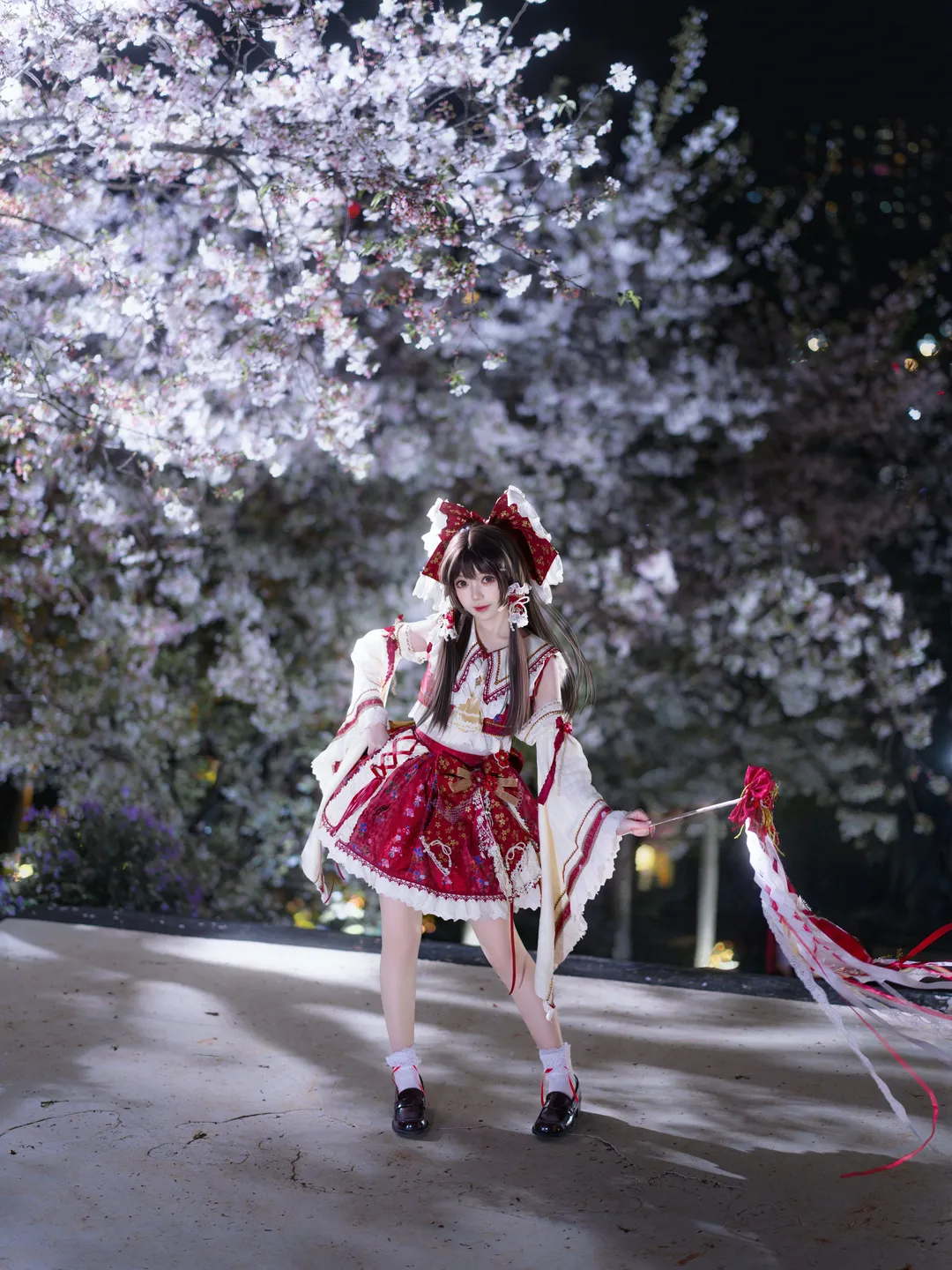 博丽灵梦cos, 东方project, 东方二设, cosplay分享, 夜樱摄影 - 第4张