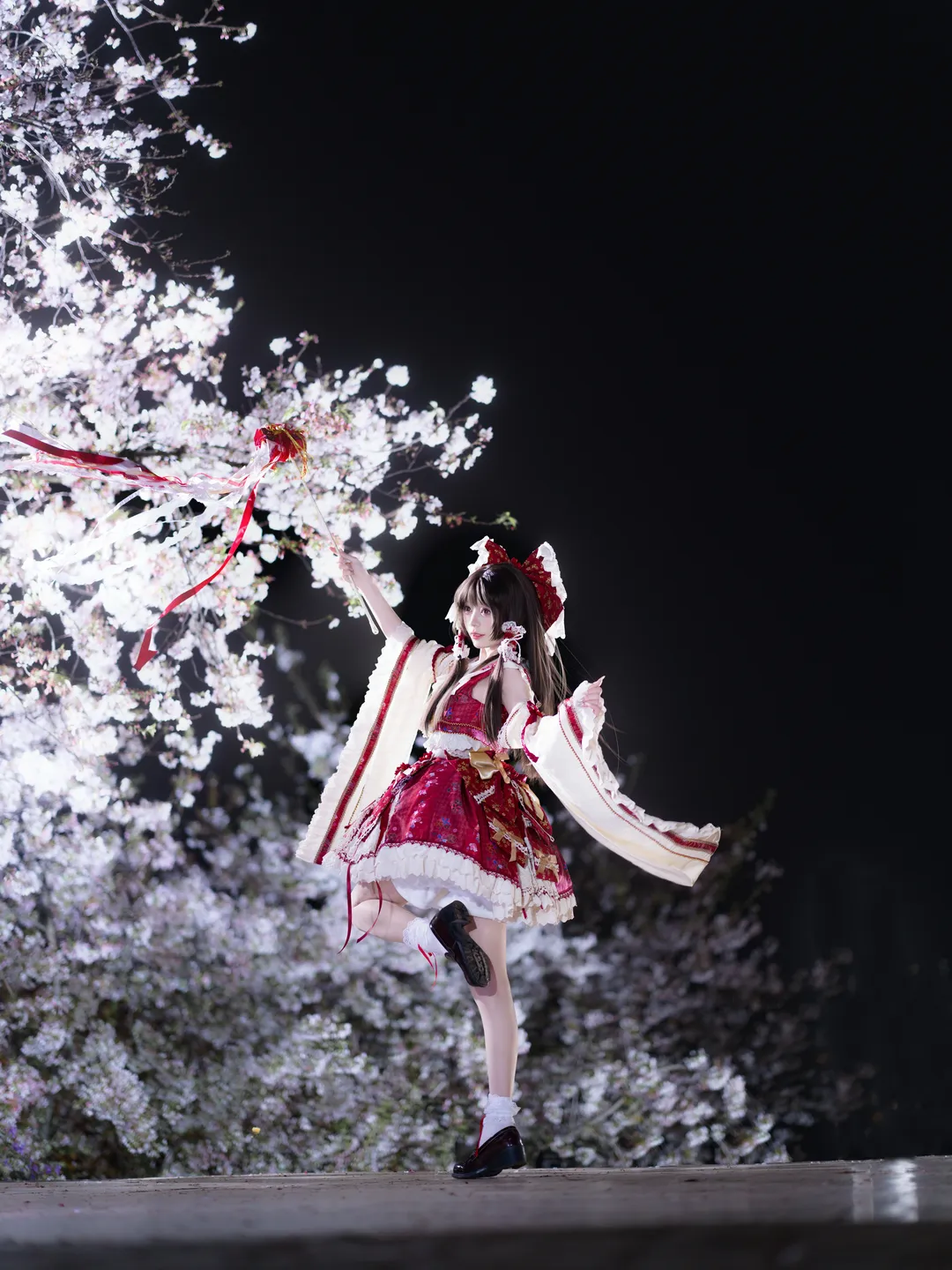 博丽灵梦cos, 东方project, 东方二设, cosplay分享, 夜樱摄影 - 第5张