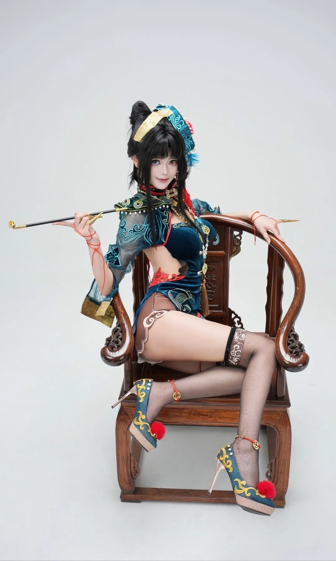 玉玲珑コスプレ, NARAKA: BLADEPOINT, 中華風コスプレ, 白ホリ撮影, 仙侠風スタイル - 3枚目