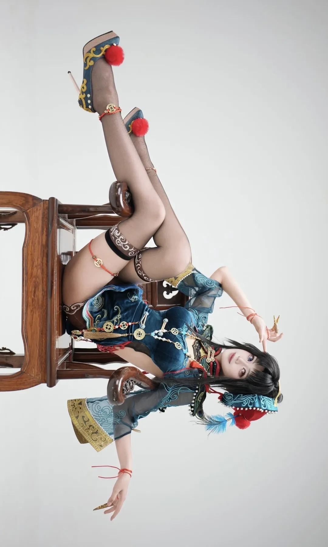 玉玲珑コスプレ, NARAKA: BLADEPOINT, 中華風コスプレ, 白ホリ撮影, 仙侠風スタイル - 4枚目