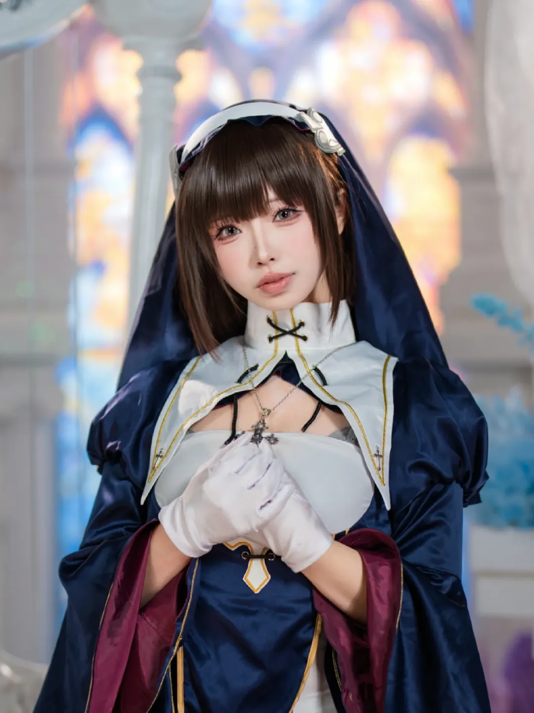 cosplay日常, 角色扮演摄影, 白丝穿搭, 修女cos, 教堂写真 - 第6张