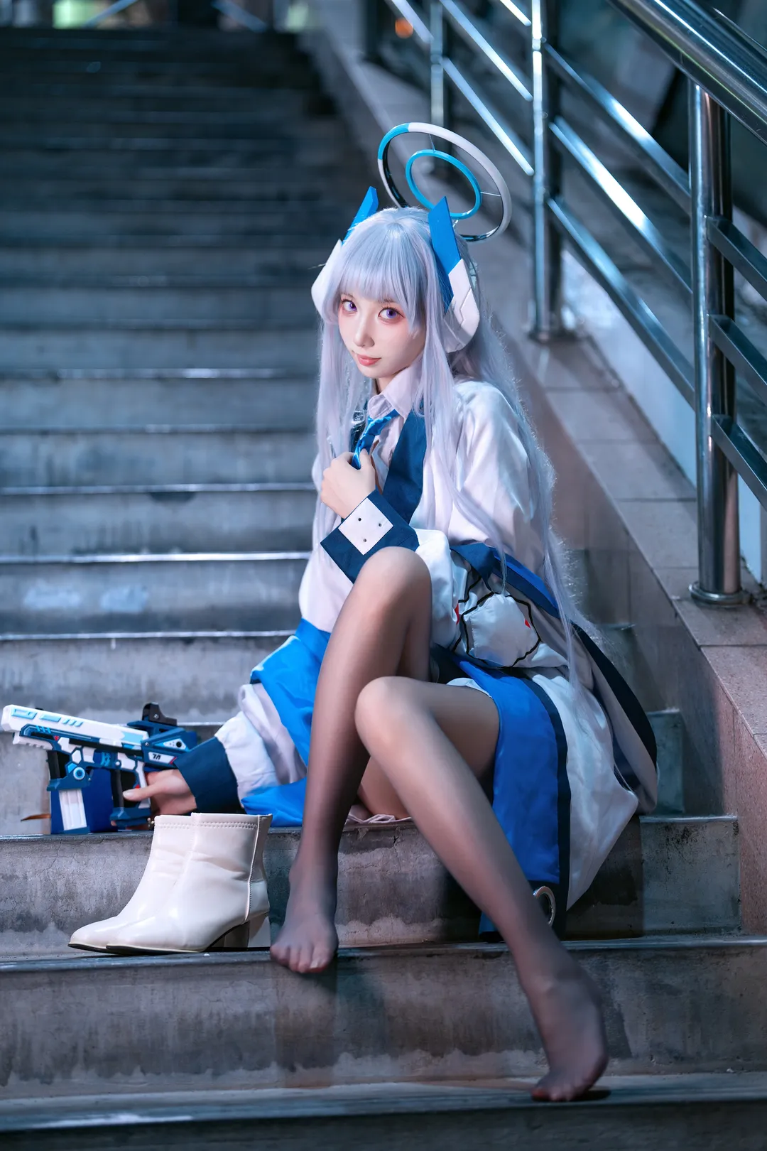 cosplay, 二次元摄影, 蔚蓝档案, 生盐诺亚cos, 夜景