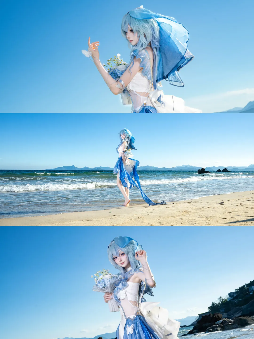 鳴潮, 二次元撮影, ロケーション撮影, ショアキーパー コスプレ, 海辺のコスプレ - 1枚目