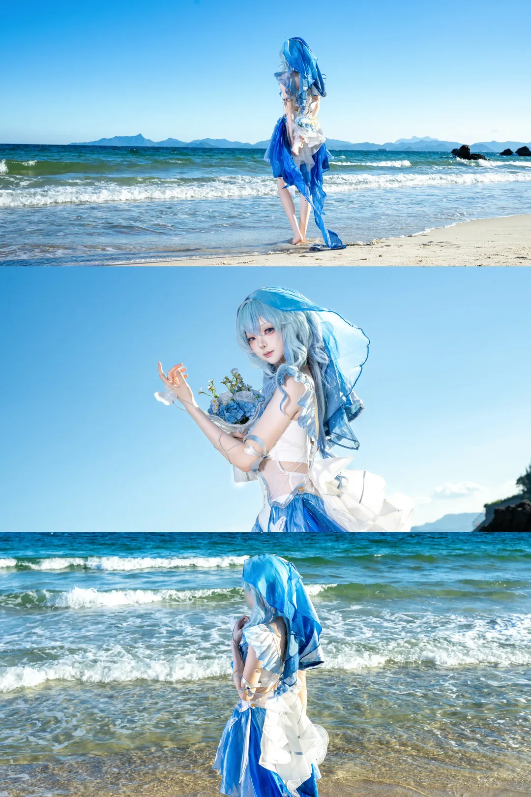 鳴潮, 二次元撮影, ロケーション撮影, ショアキーパー コスプレ, 海辺のコスプレ - 3枚目