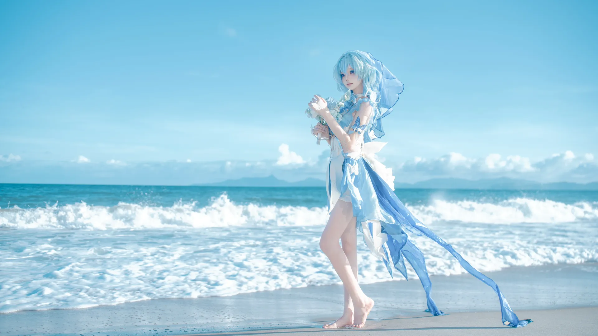 鸣潮, 守岸人cos, 二次元cos, cosplay摄影, 海边外景