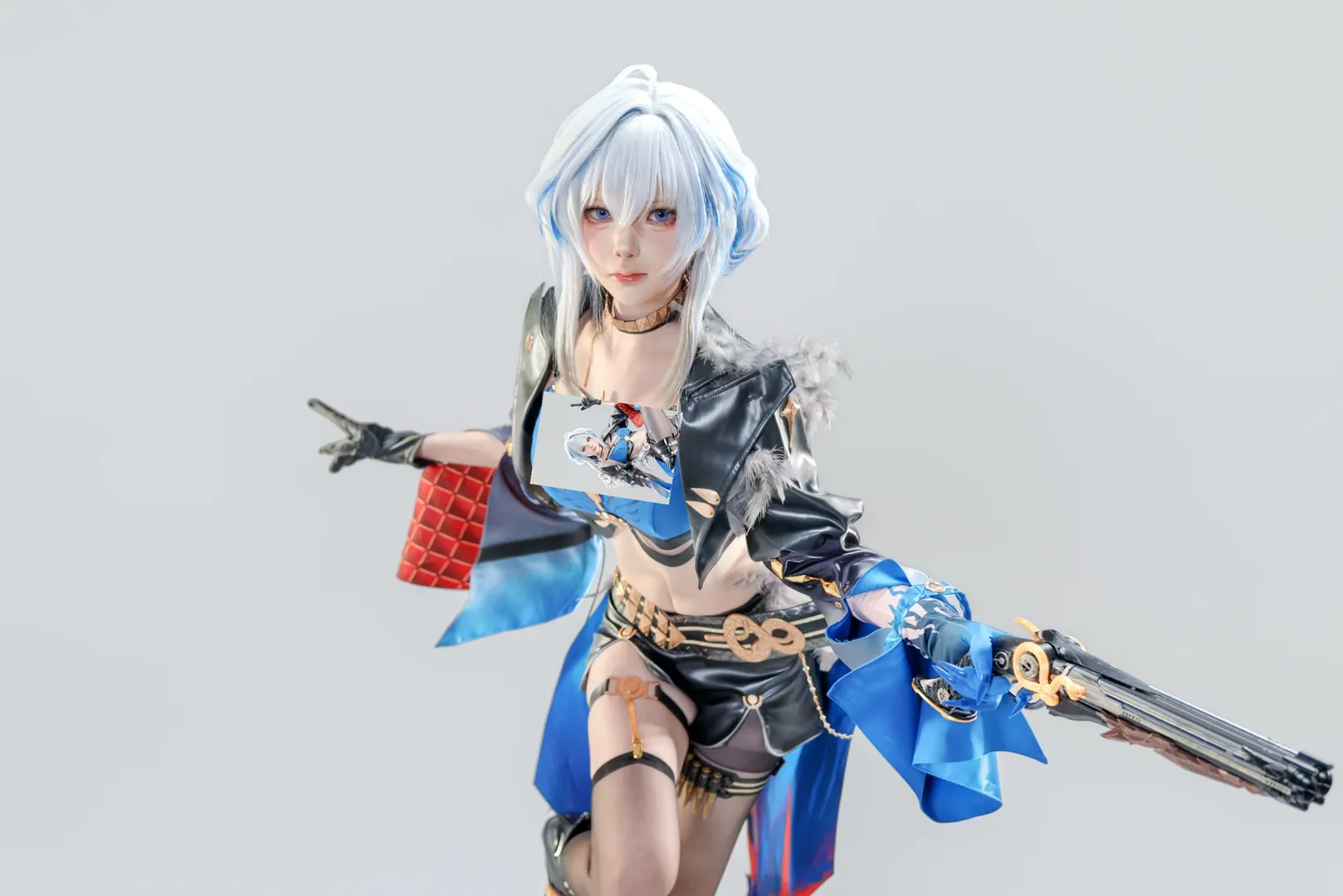 鸣潮, cosplay, 棚拍正片, 嘉贝莉娜cos, 皮衣造型 - 第3张