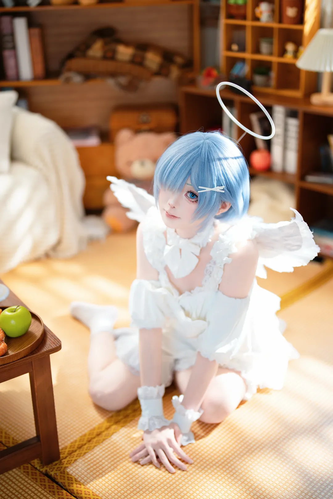 コスプレ撮影, 日系写真, 青髪少女, 天使スタイル, おうちポートレート - 2枚目