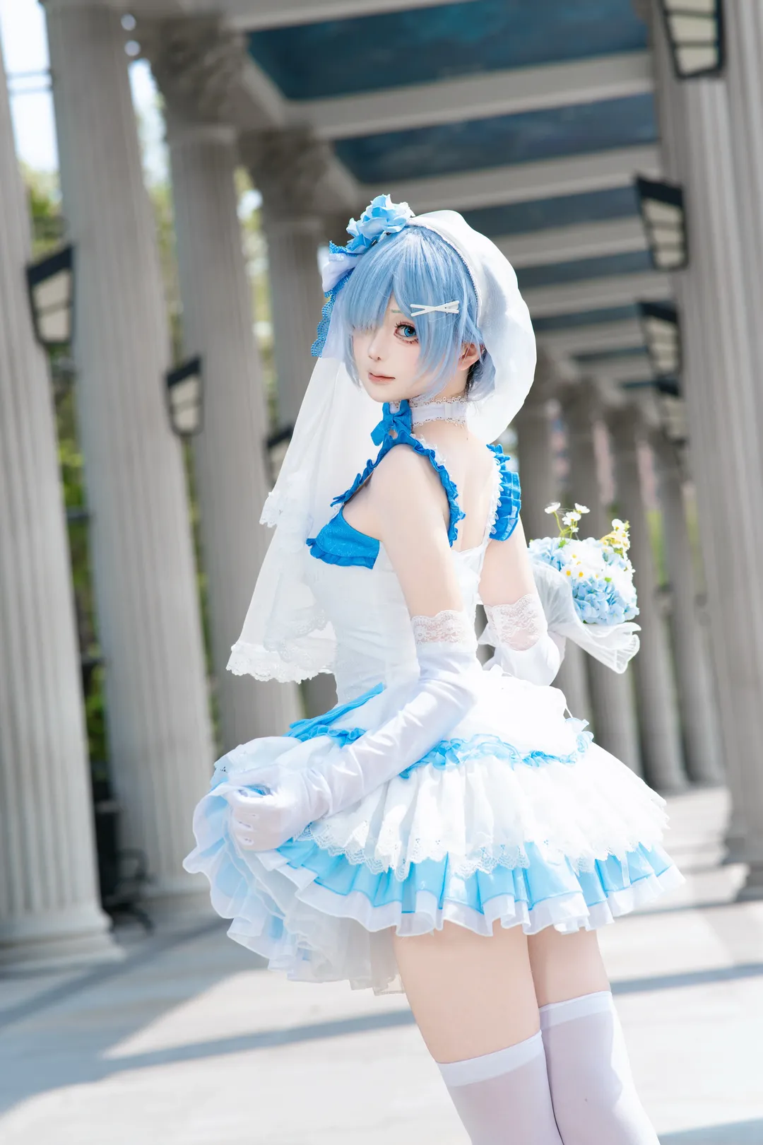 cosplay, 婚紗cos, 蕾姆cos, re0, 蕾姆