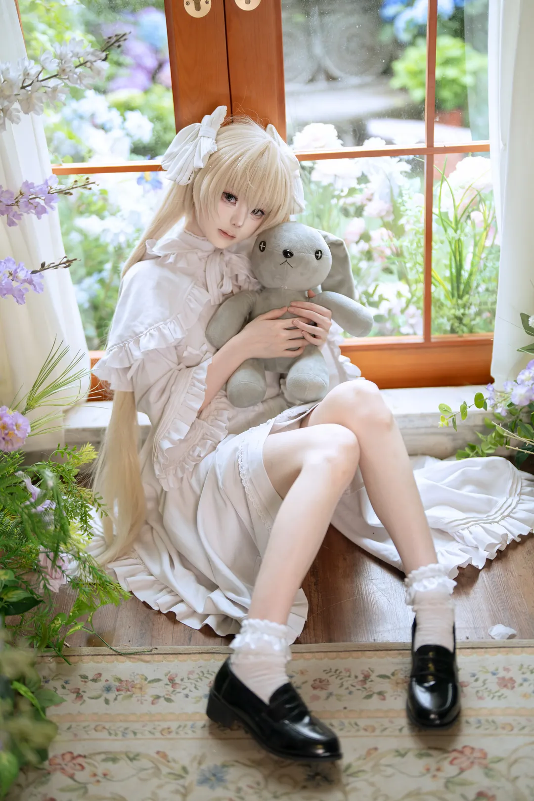 Cosplay, 穹妹cos, 缘之空, 白色Lolita, 复古花艺