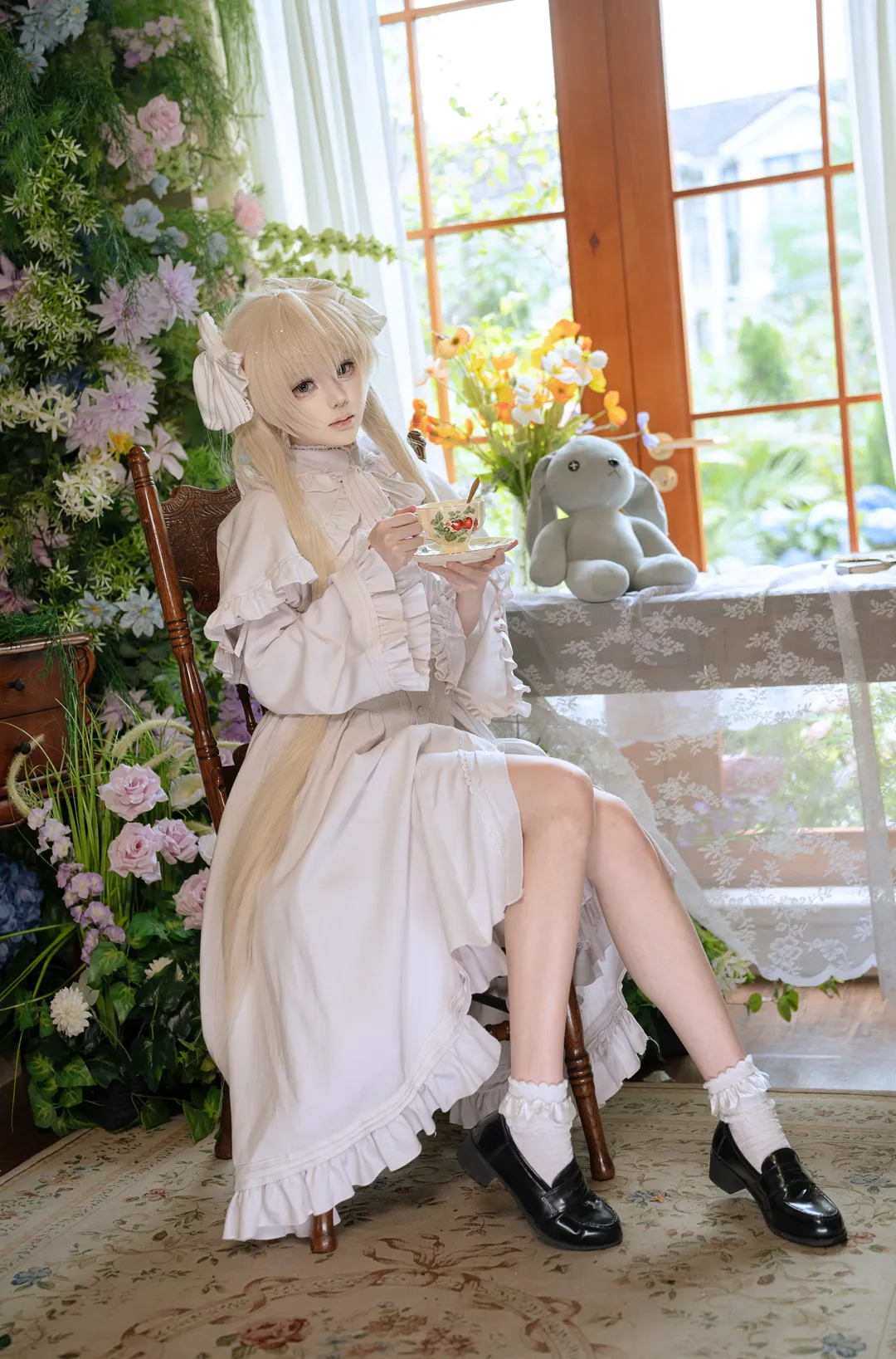 Cosplay, 穹妹cos, 缘之空, 白色Lolita, 复古花艺 - 第2张