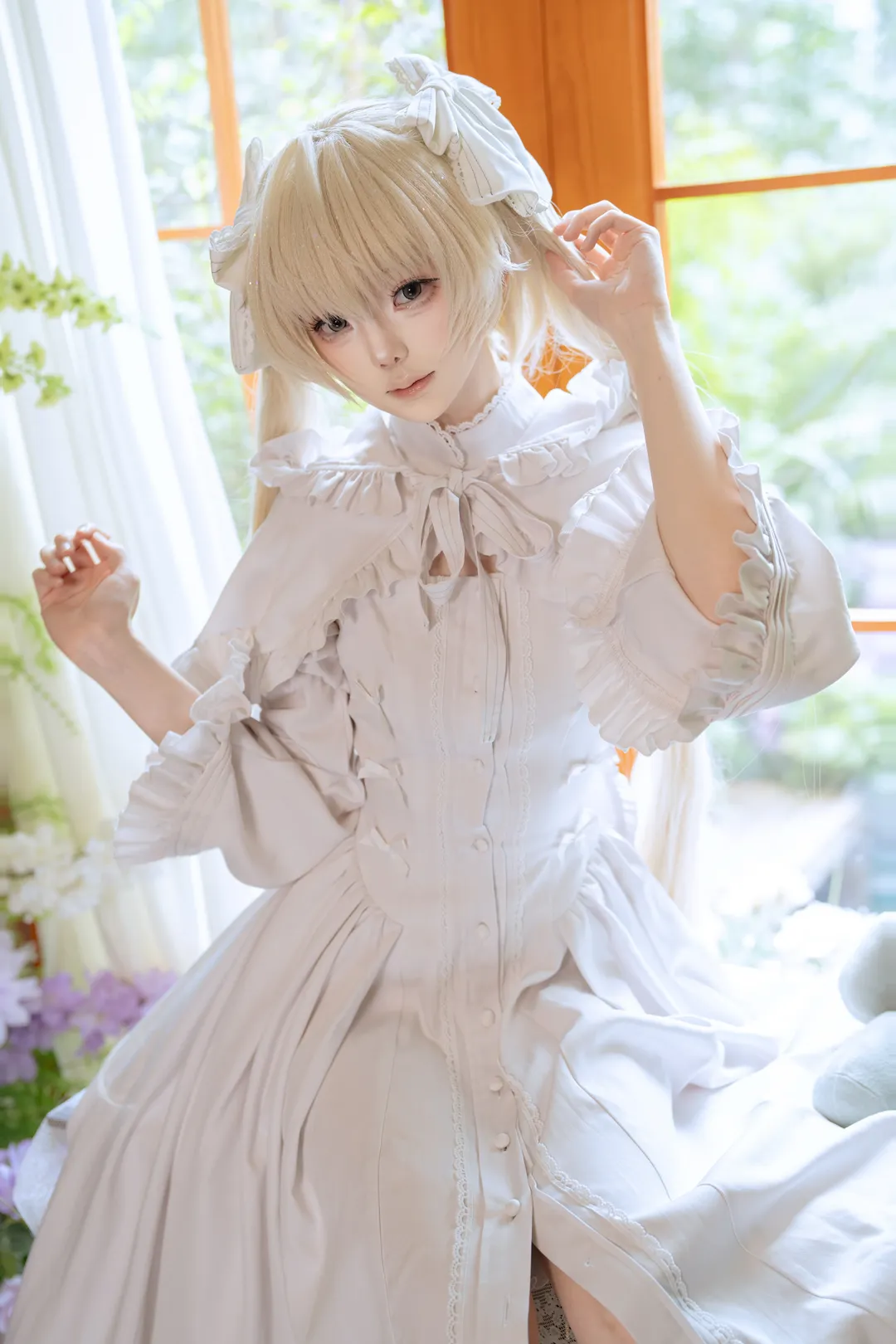 Cosplay, 穹妹cos, 缘之空, 白色Lolita, 复古花艺 - 第3张