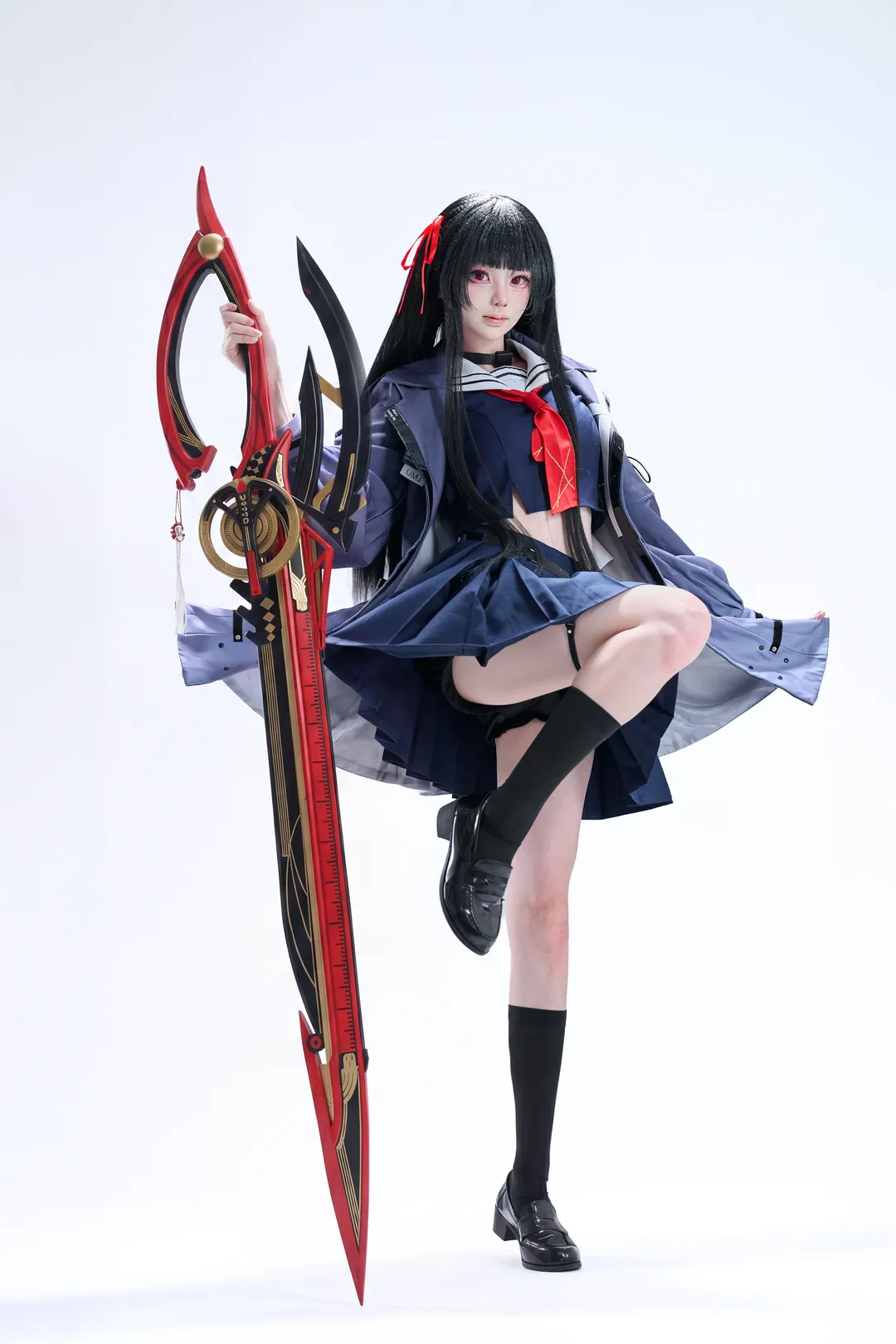 鸣潮, JK制服, 千咲cos, cosplay摄影, 武器道具