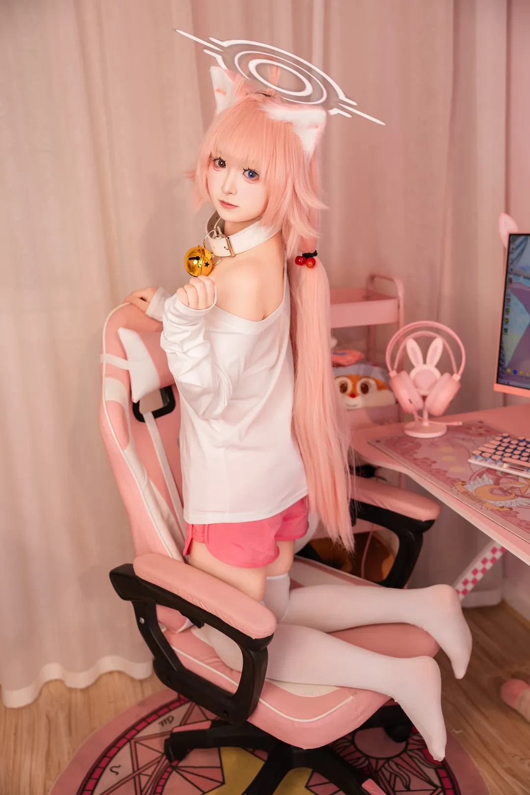 蔚蓝档案, 小鸟游星野cos, cosplay摄影, 居家风cos, 睡衣猫猫 - 第1张
