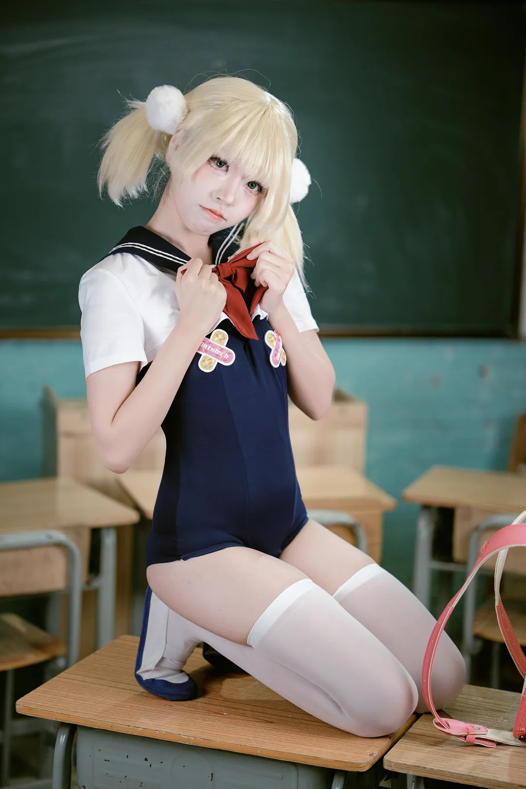 二次元cosplay, 时雨羽衣cos, 死库水, 教室写真, 虚拟主播 - 第4张